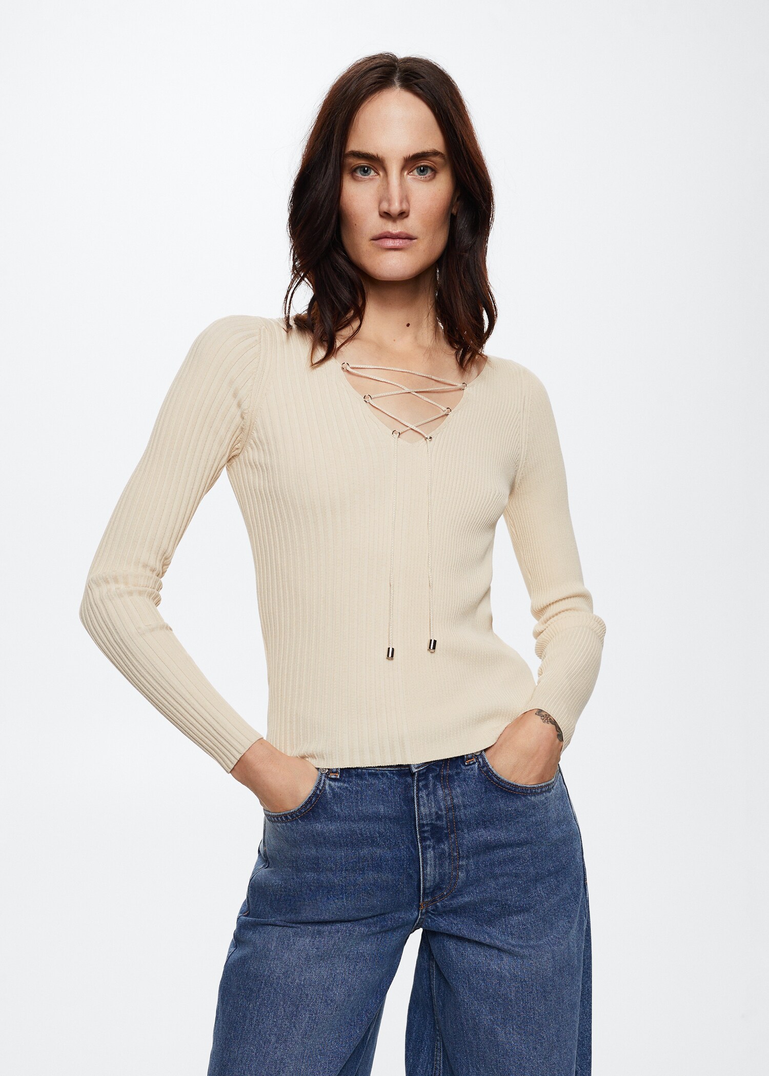 Braided cord sweater - Medium plane