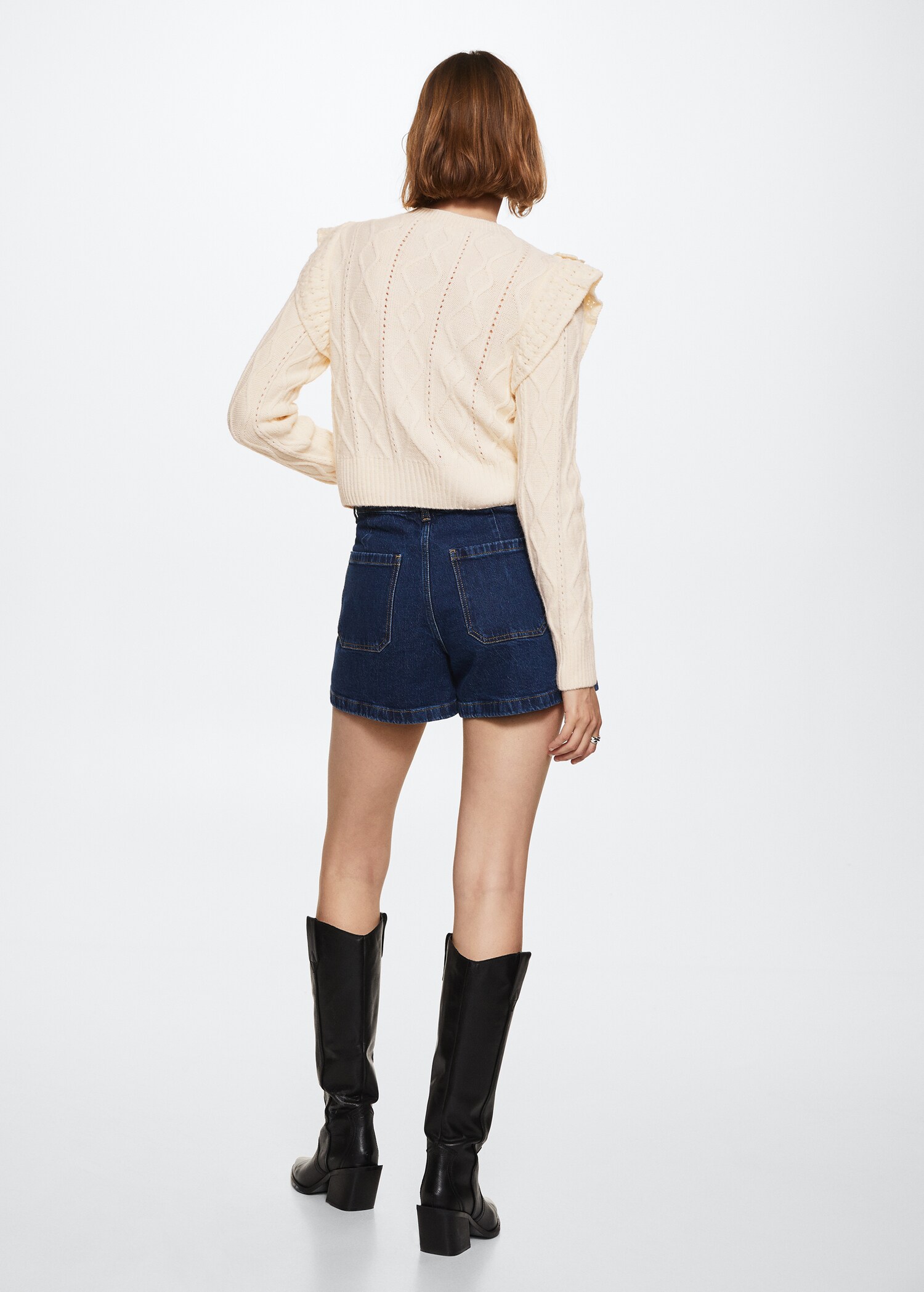 Frilled openwork sweater - Reverse of the article