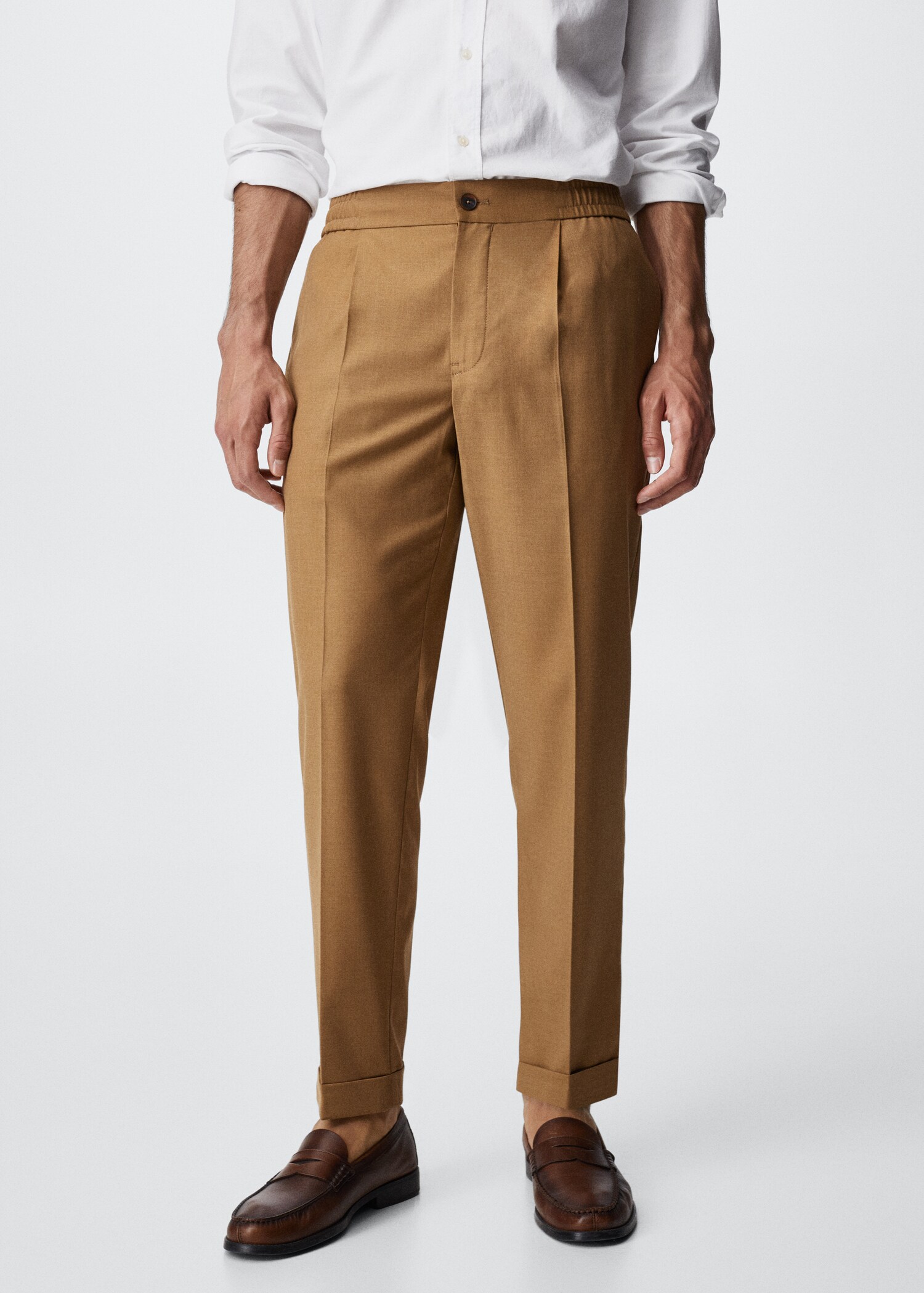 Pantalons fluids cintura elàstica - Pla mig