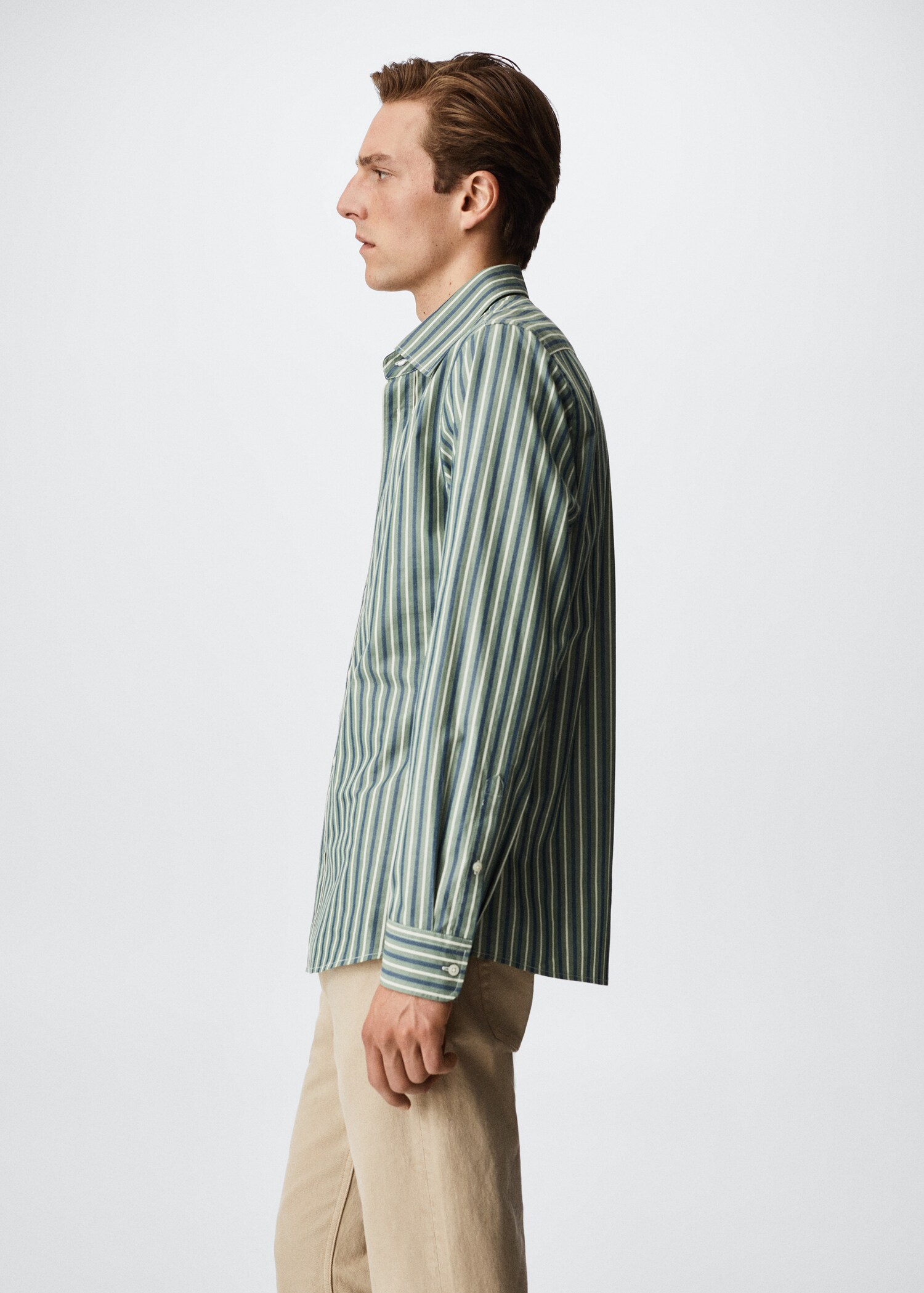 Camisa slim fit cotó ratlles - Detall de l'article 2