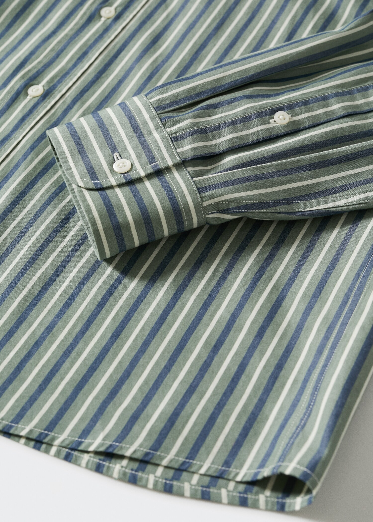 Camisa slim fit cotó ratlles - Detall de l'article 7