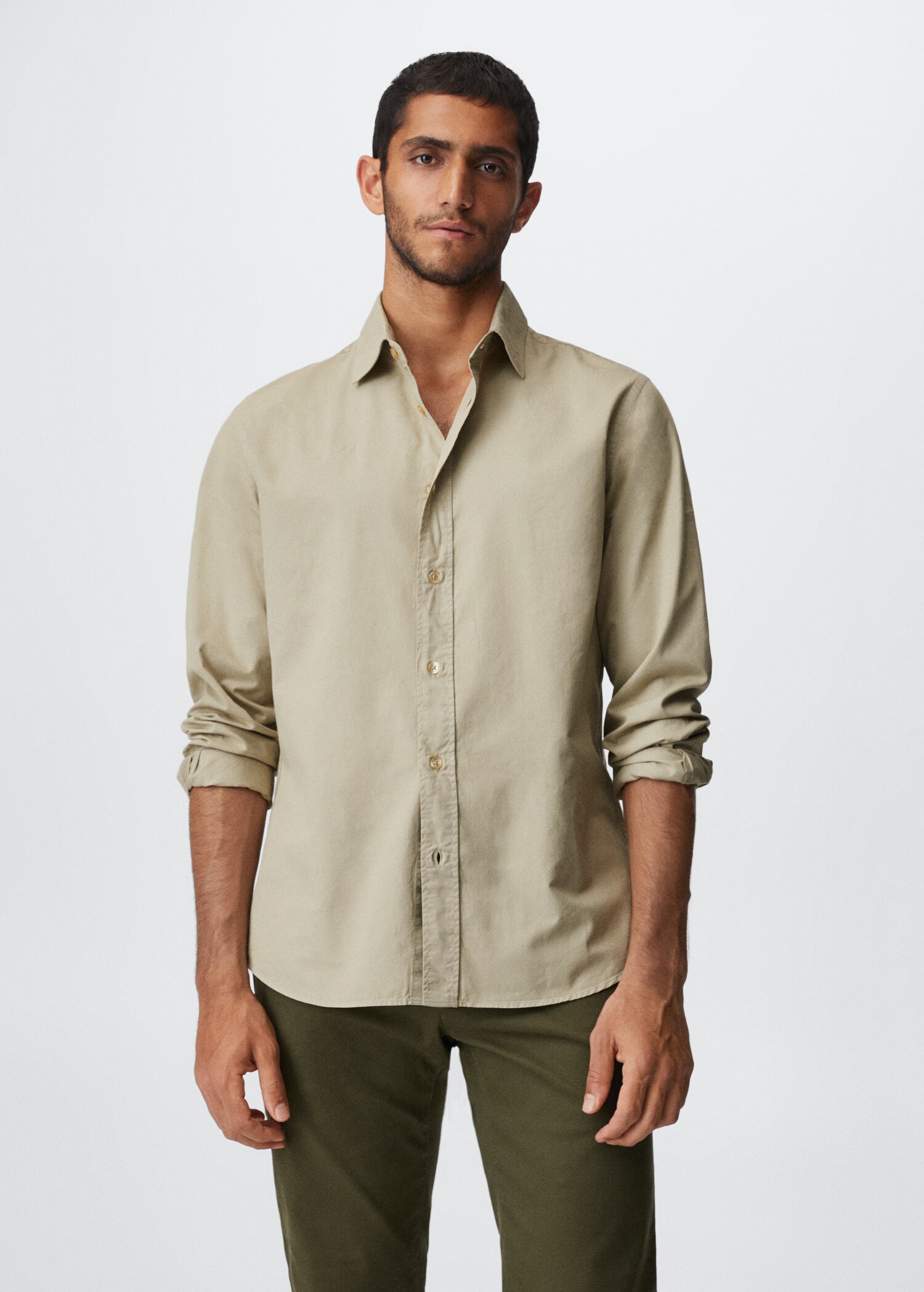 Slim fit cotton shirt - Medium plane