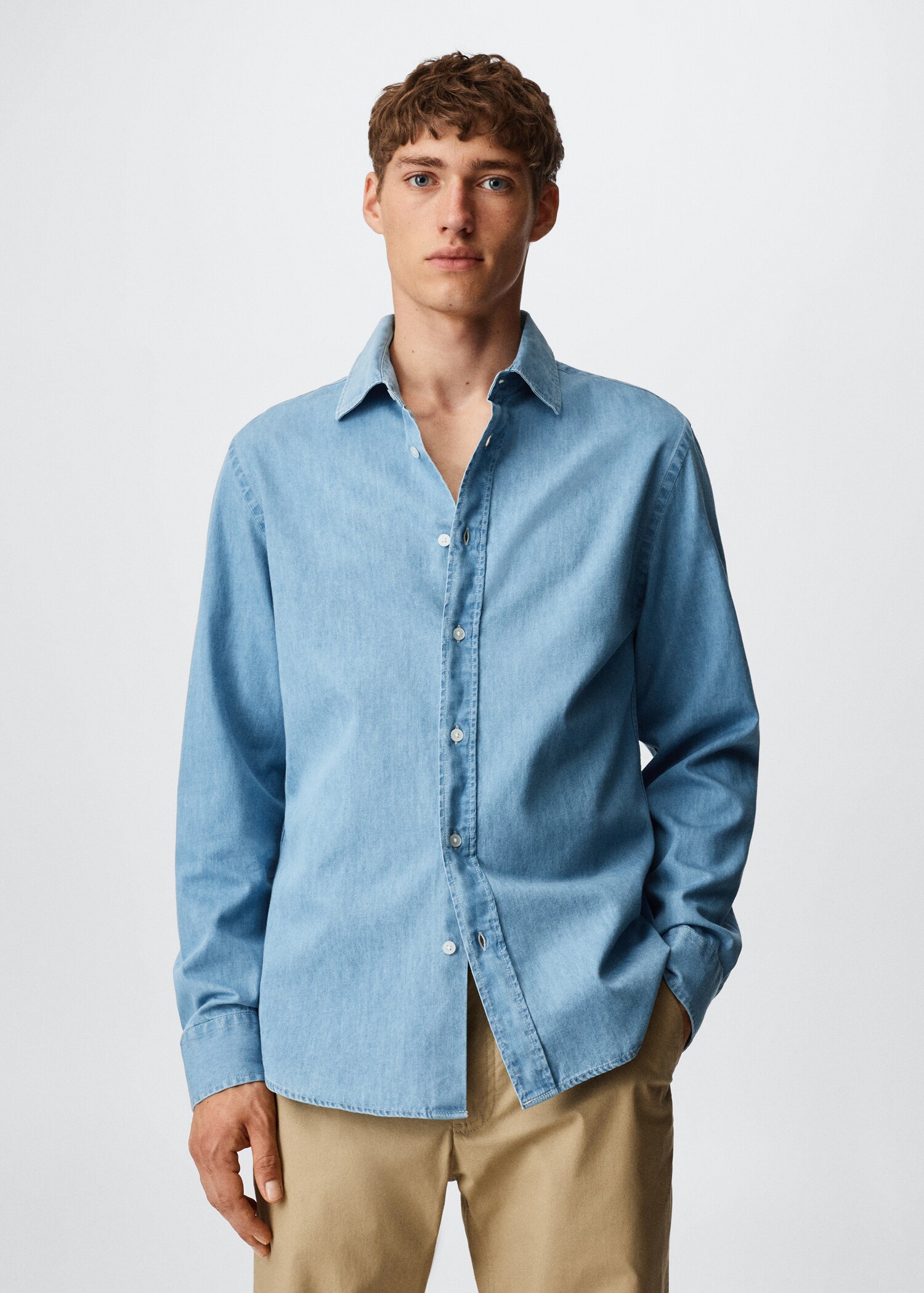 Slim Fit-Jeanshemd - Mittlere Ansicht