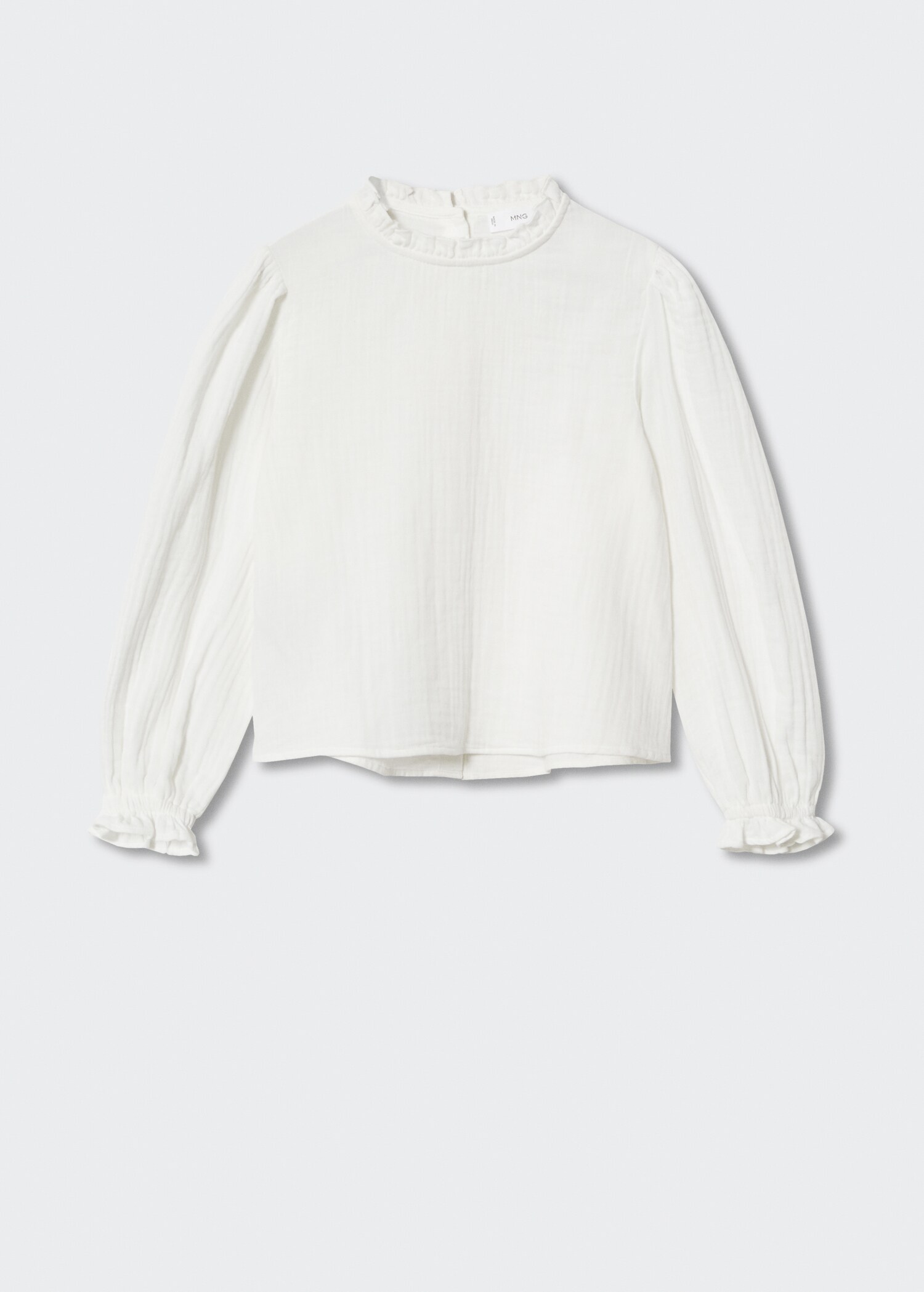 Textured ruffle-neck blouse - Article without model
