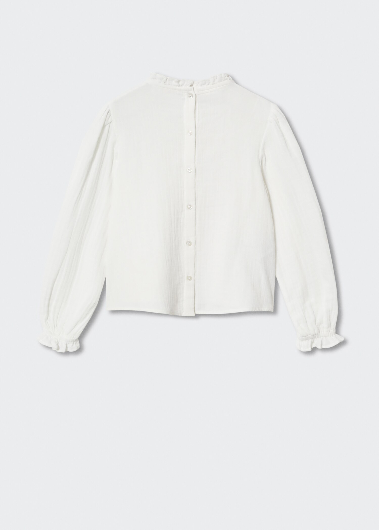 Textured ruffle-neck blouse - Reverse of the article