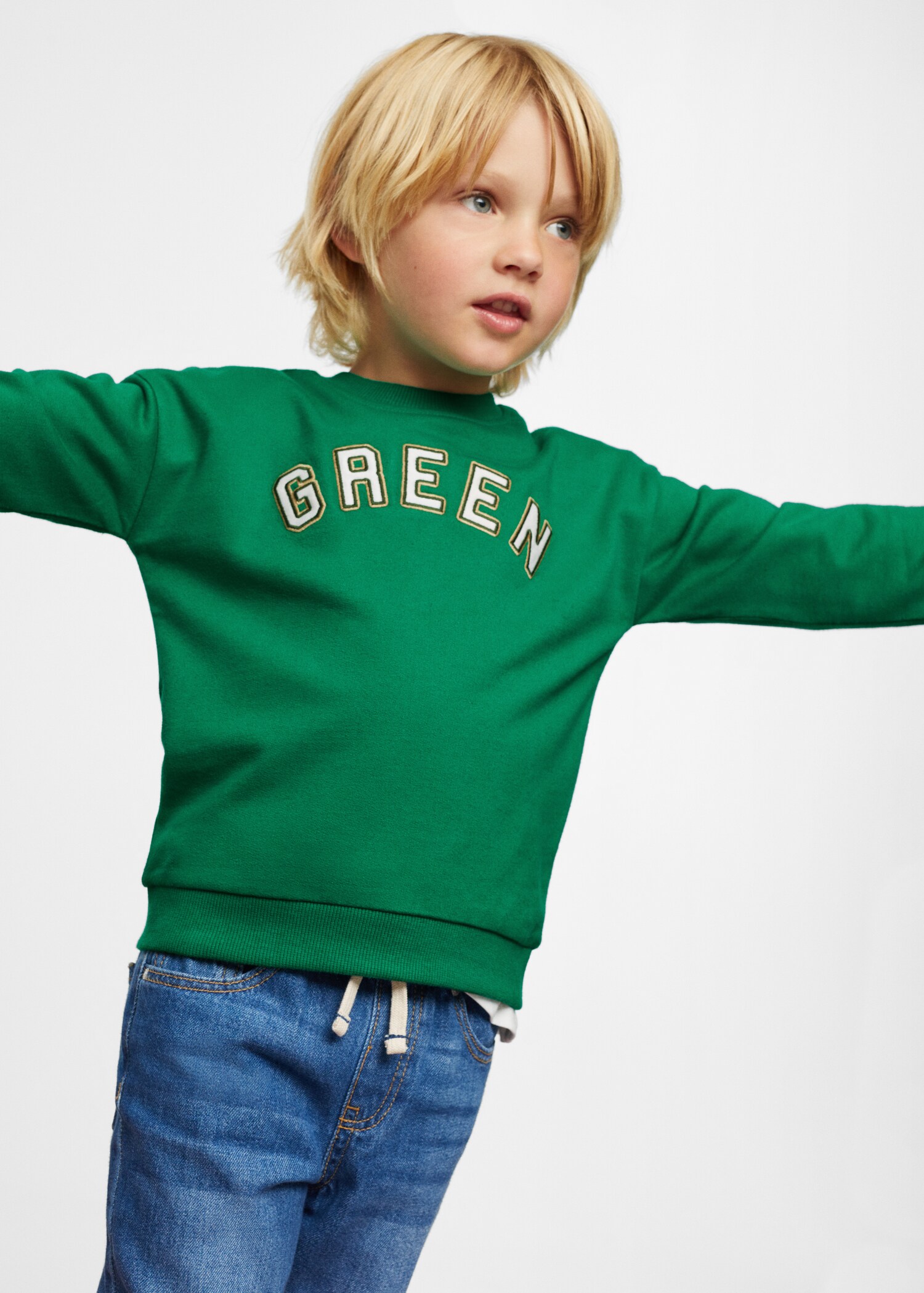 Embroidered message sweatshirt - Medium plane
