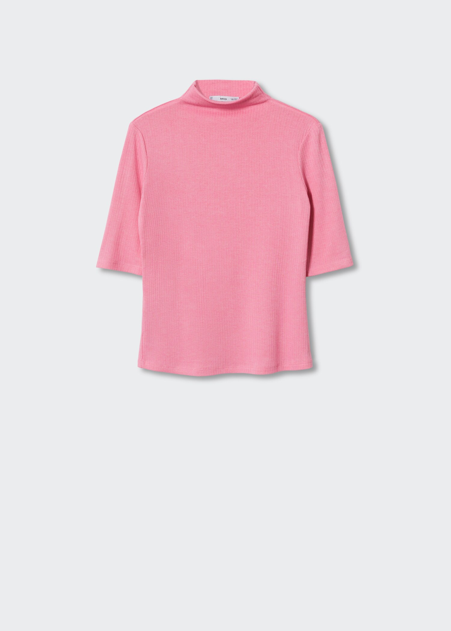 Geripptes T-Shirt mit Rollkragen - Artikel ohne Model