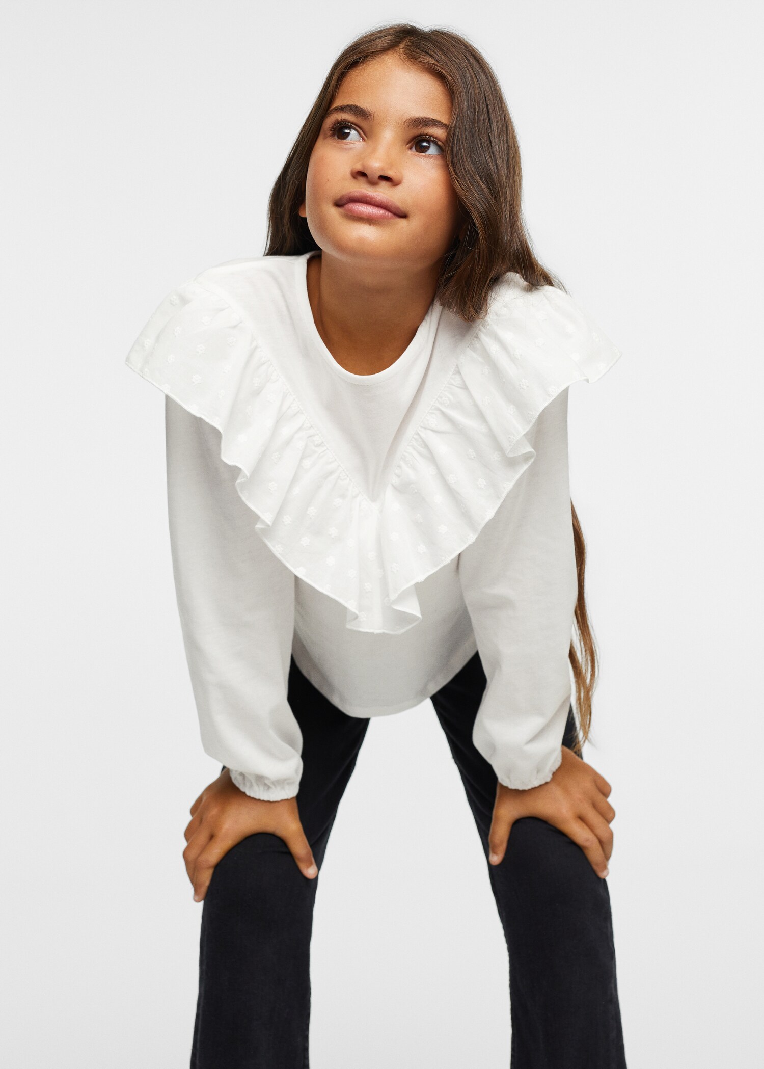 T-shirt manches longues volant - Plan moyen