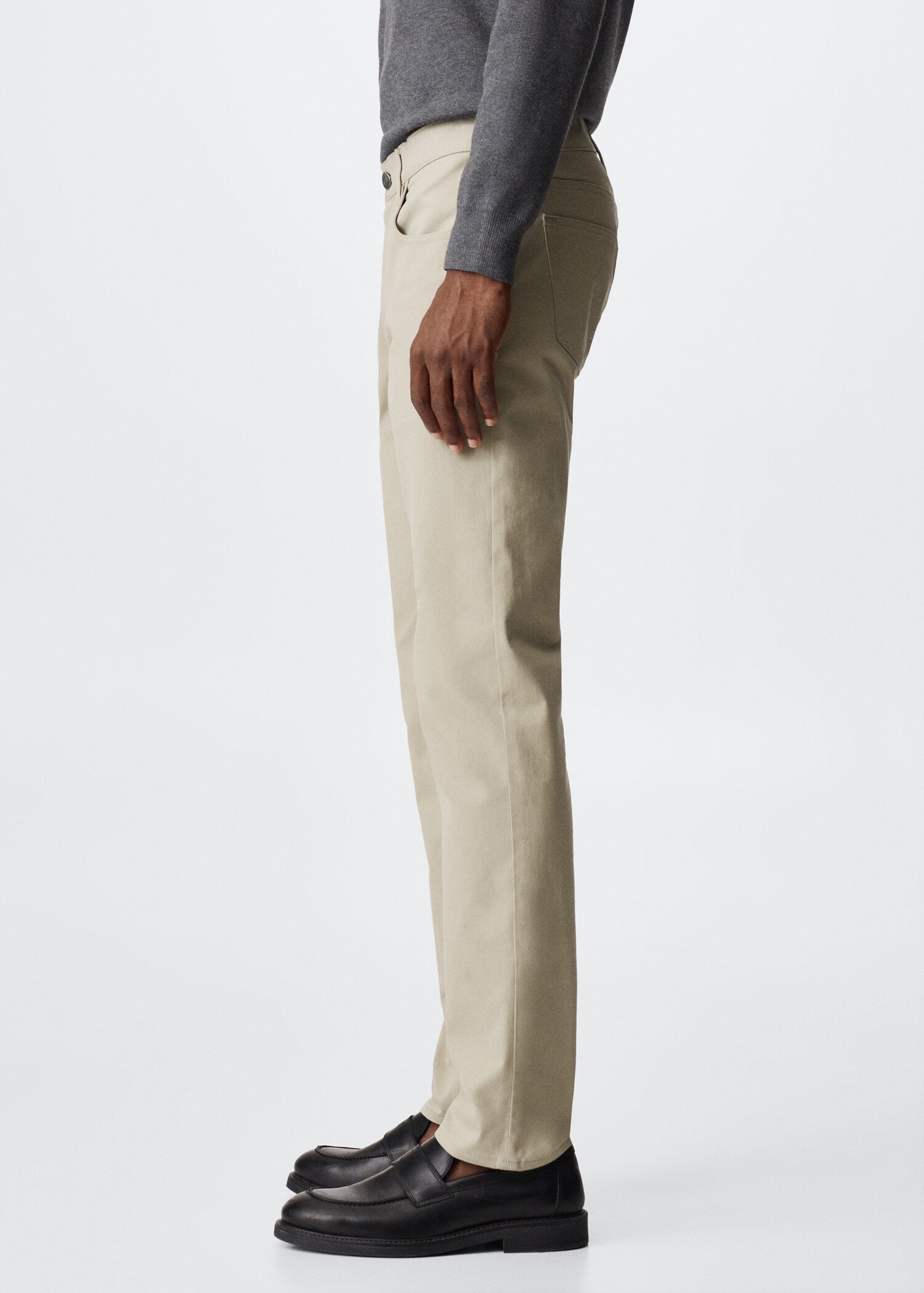 Slim fit denim-effect serge trousers - Details of the article 2