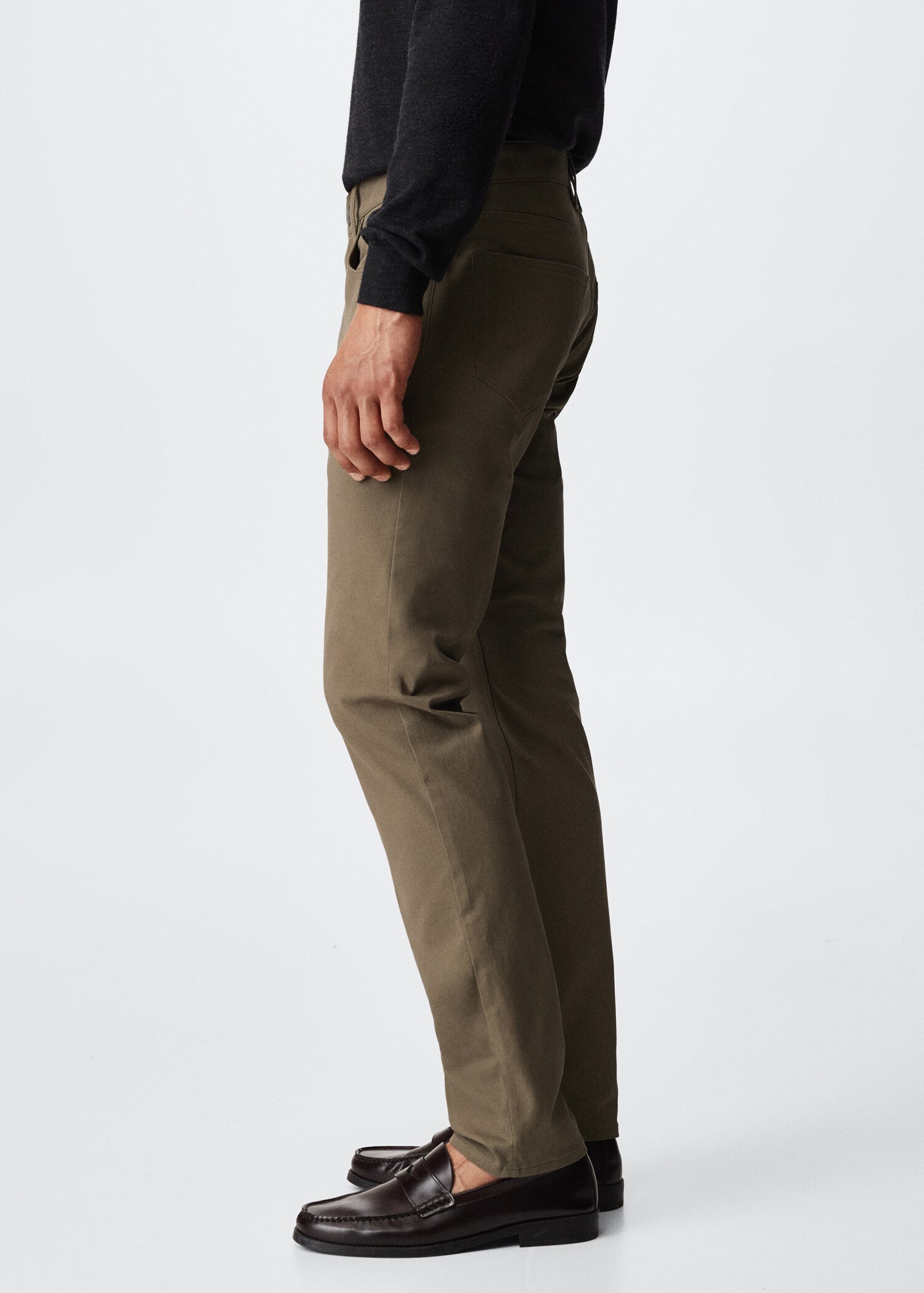 Slim fit denim-effect serge trousers - Details of the article 2