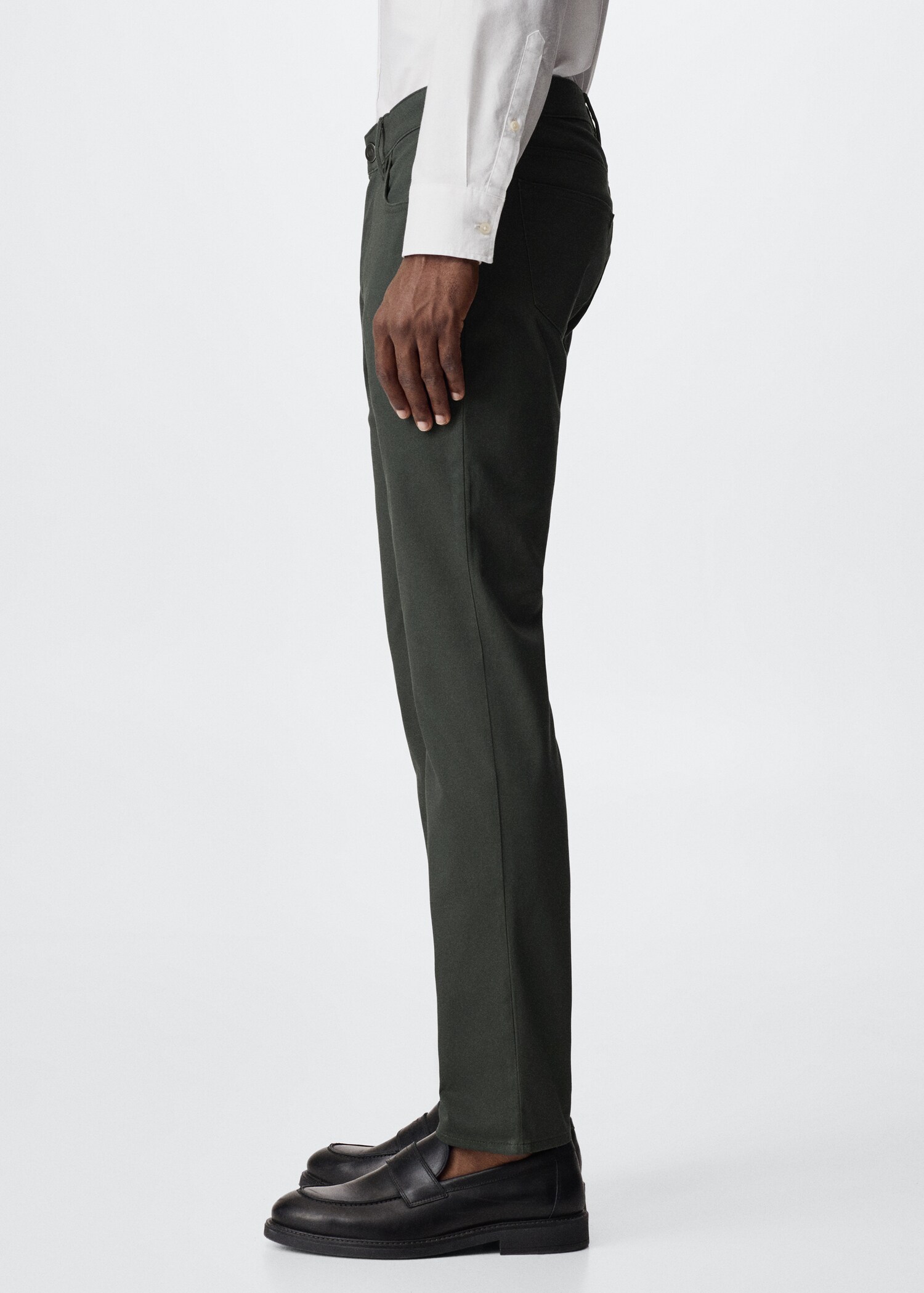 Slim fit denim-effect serge pants - Details of the article 2