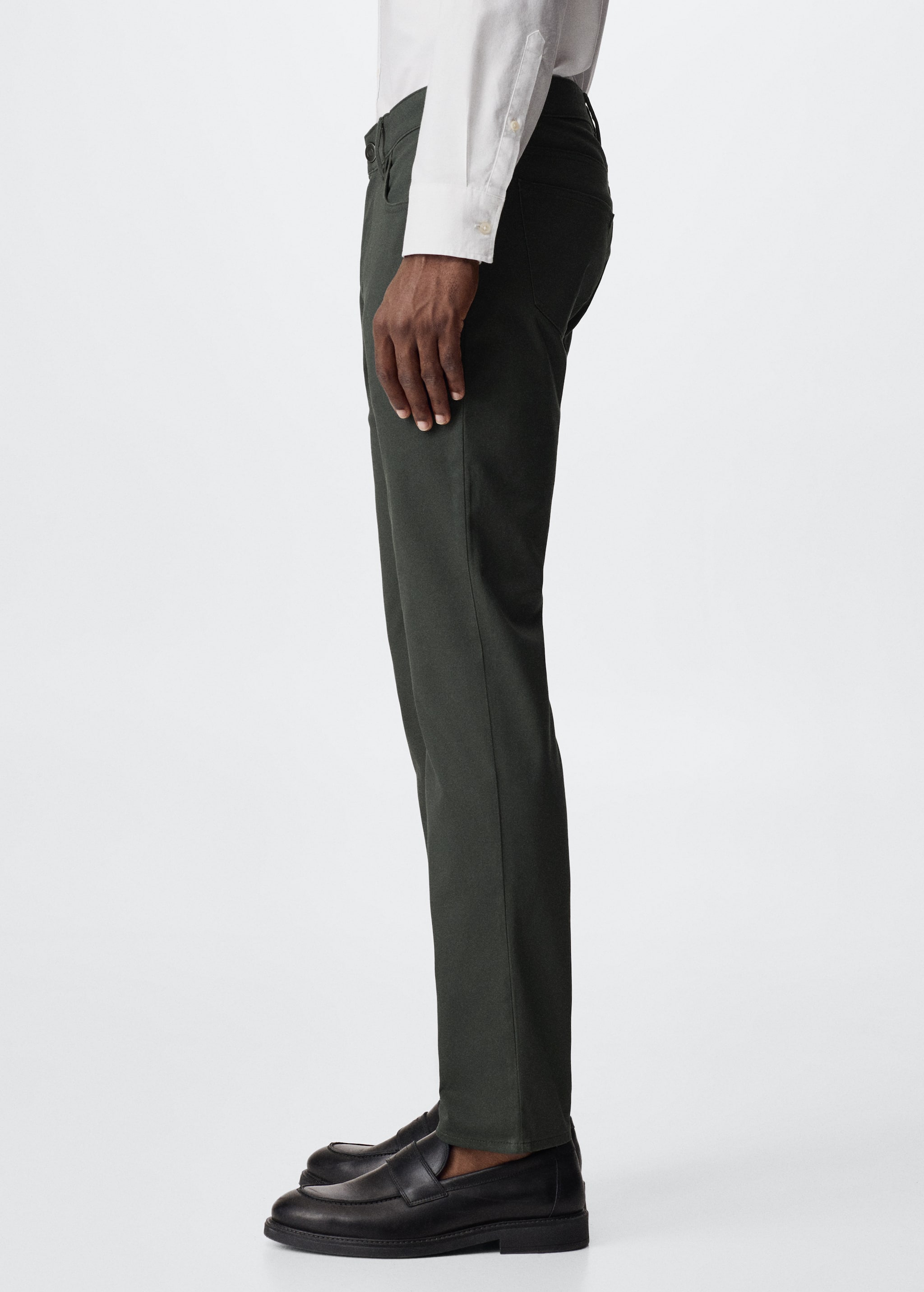 Slim fit denim-effect serge trousers - Details of the article 2