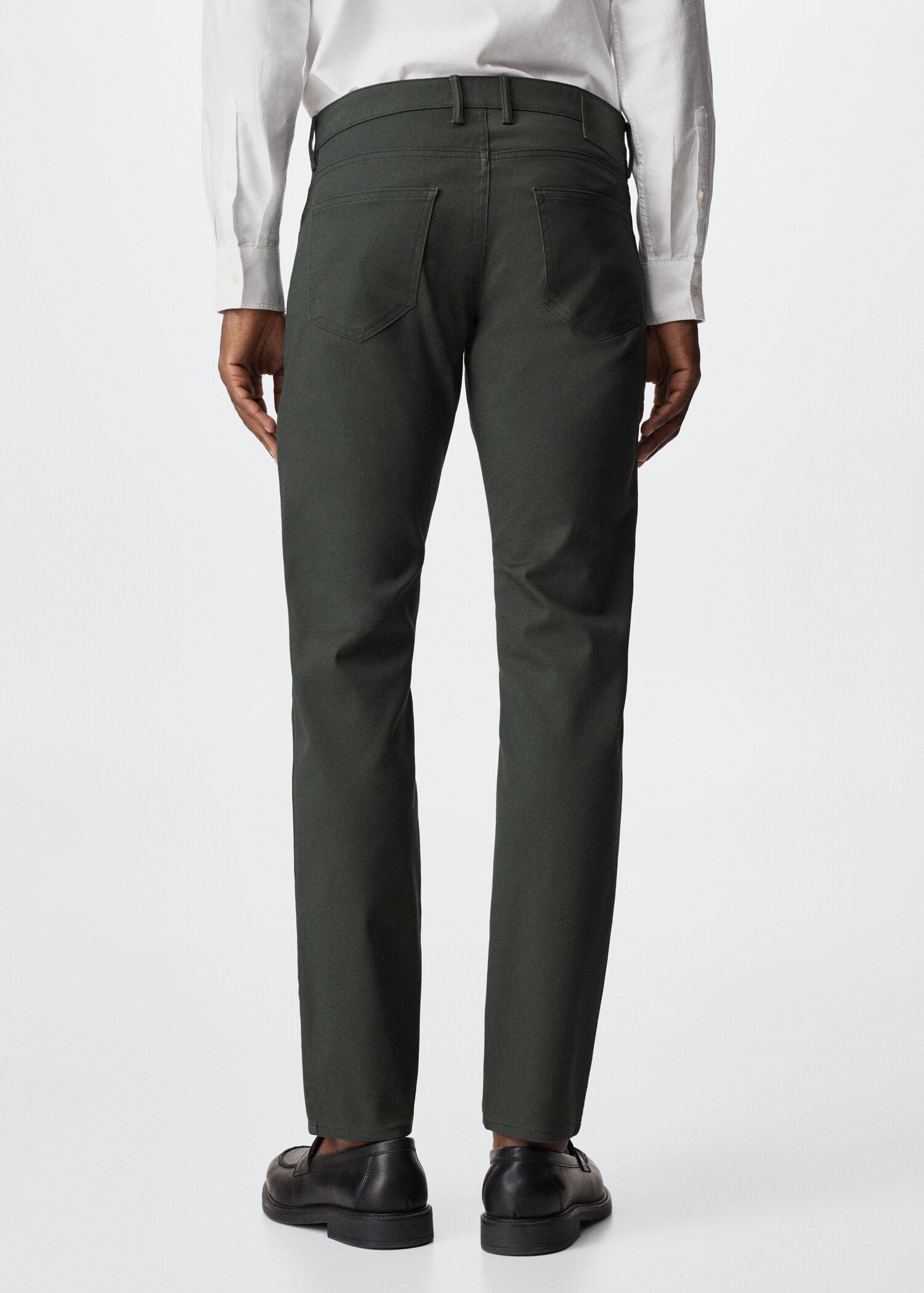 Slim fit denim-effect serge trousers - Reverse of the article