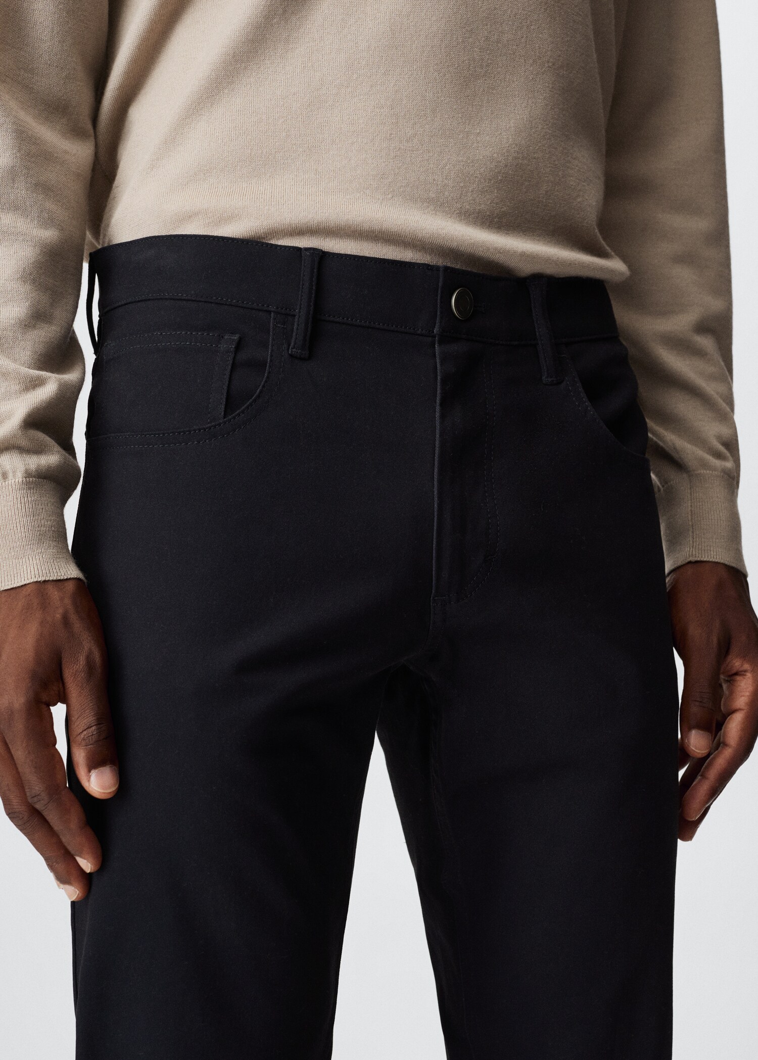 Slim Fit Twill-Hose mit Jeans-Effekt - Detail des Artikels 1