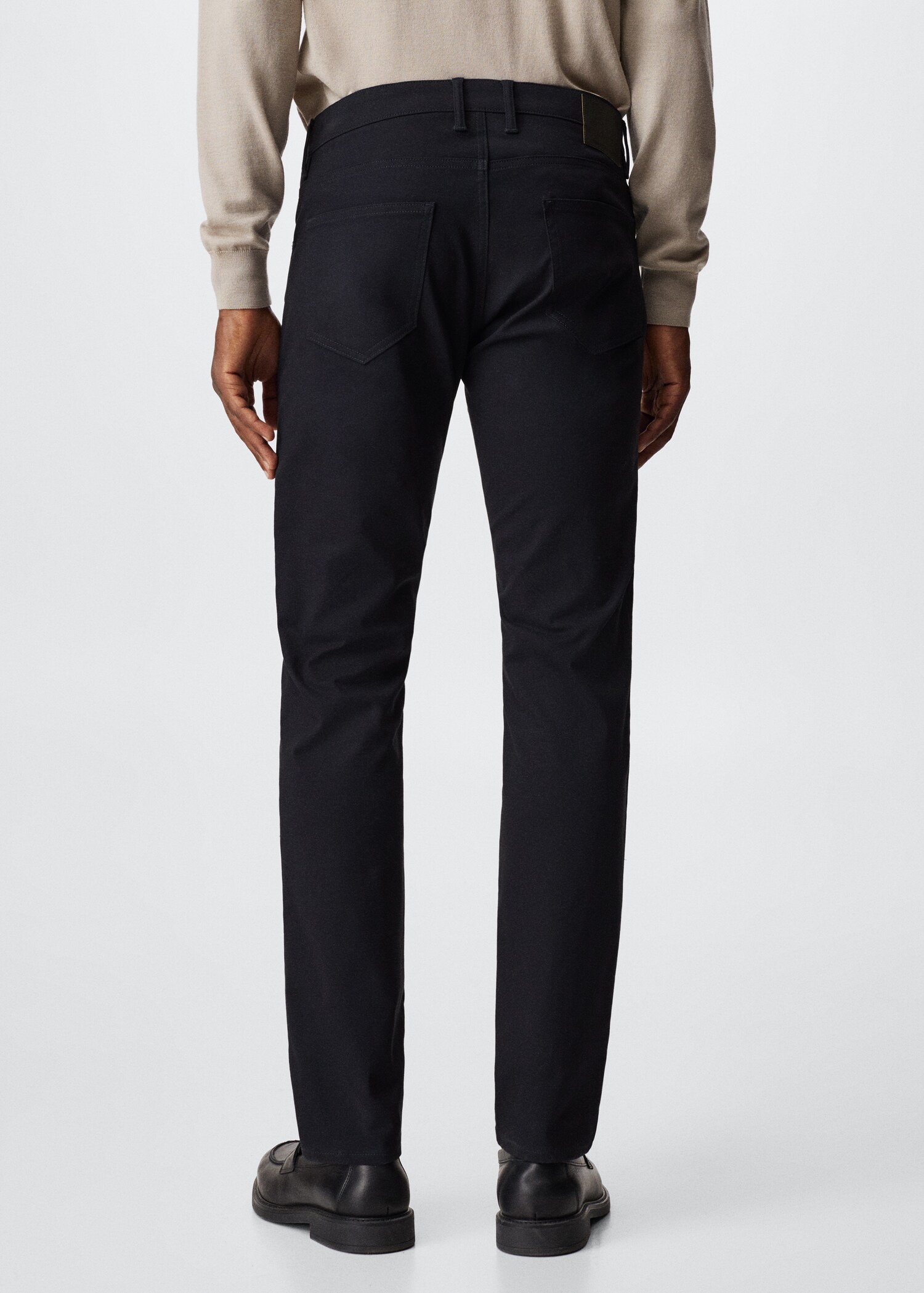 Slim fit denim-effect serge trousers - Reverse of the article