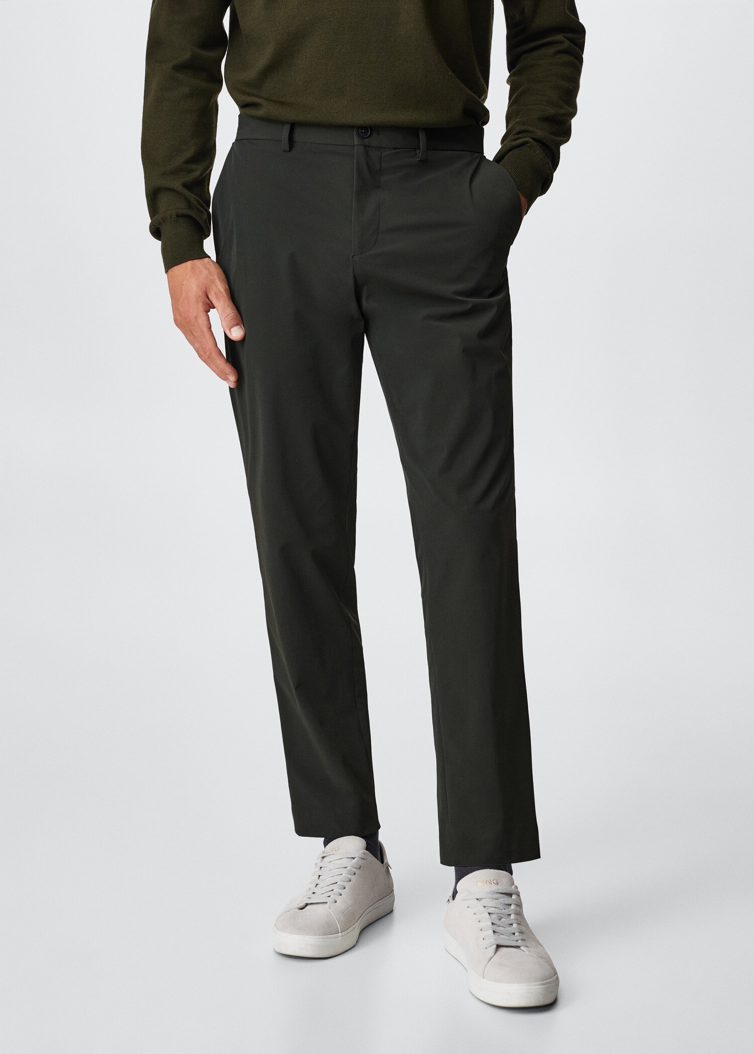 Slim-fit stretch suit trousers - Medium plane