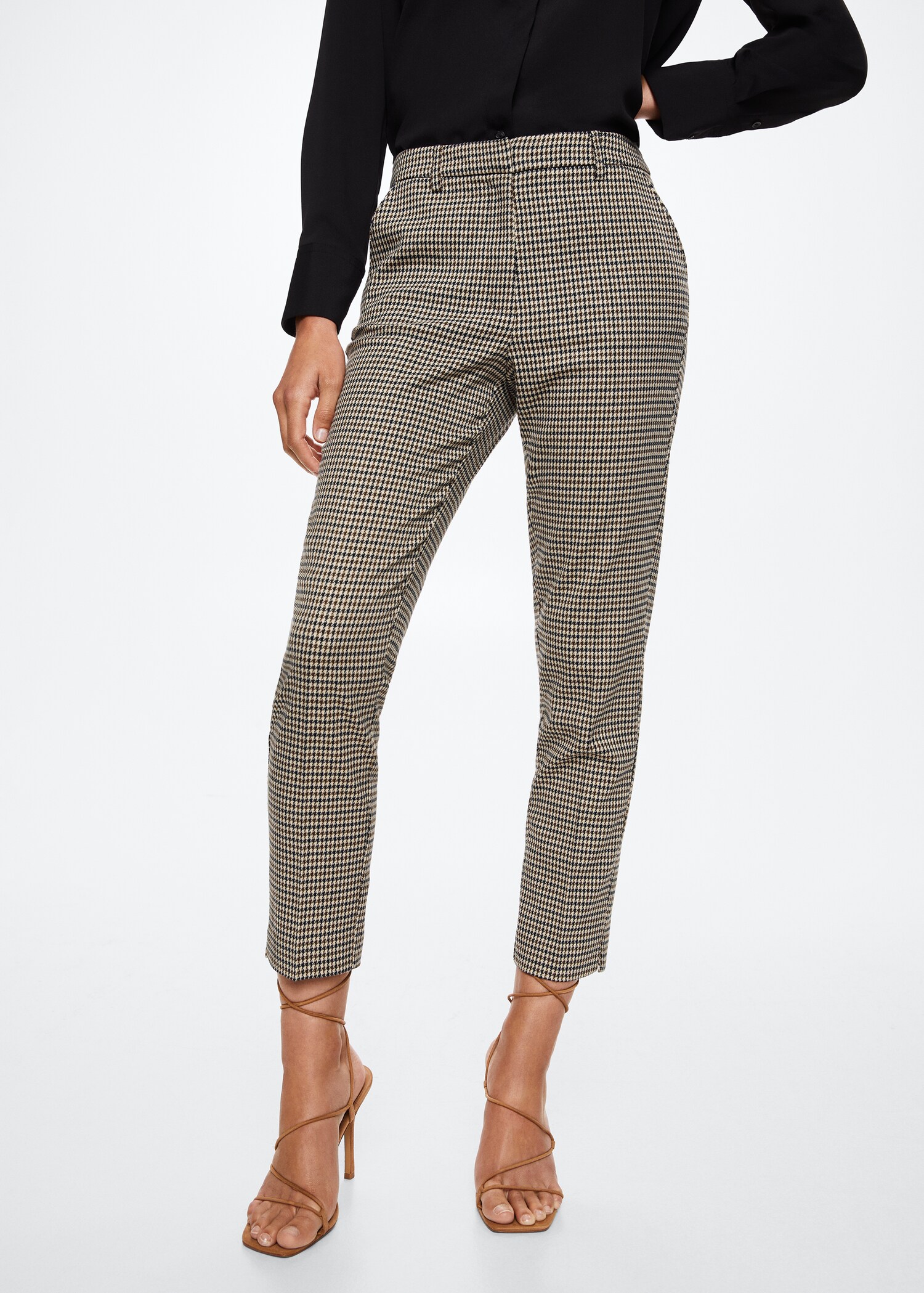 Skinny houndstooth suit trousers - Medium plane