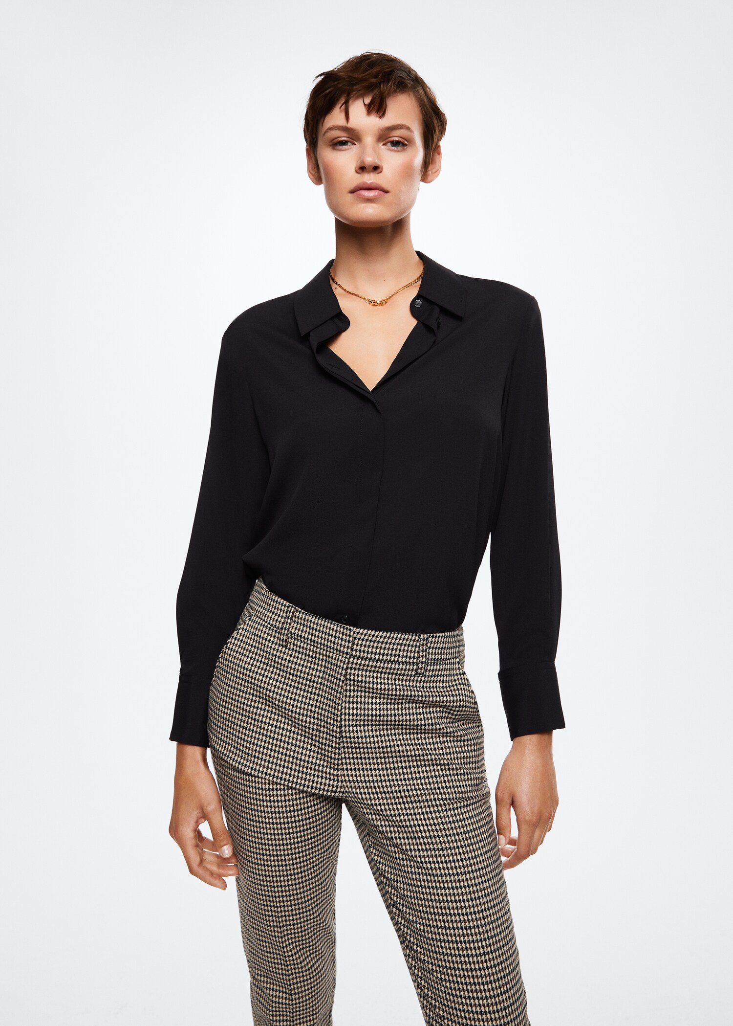 Skinny houndstooth suit trousers - Details of the article 1