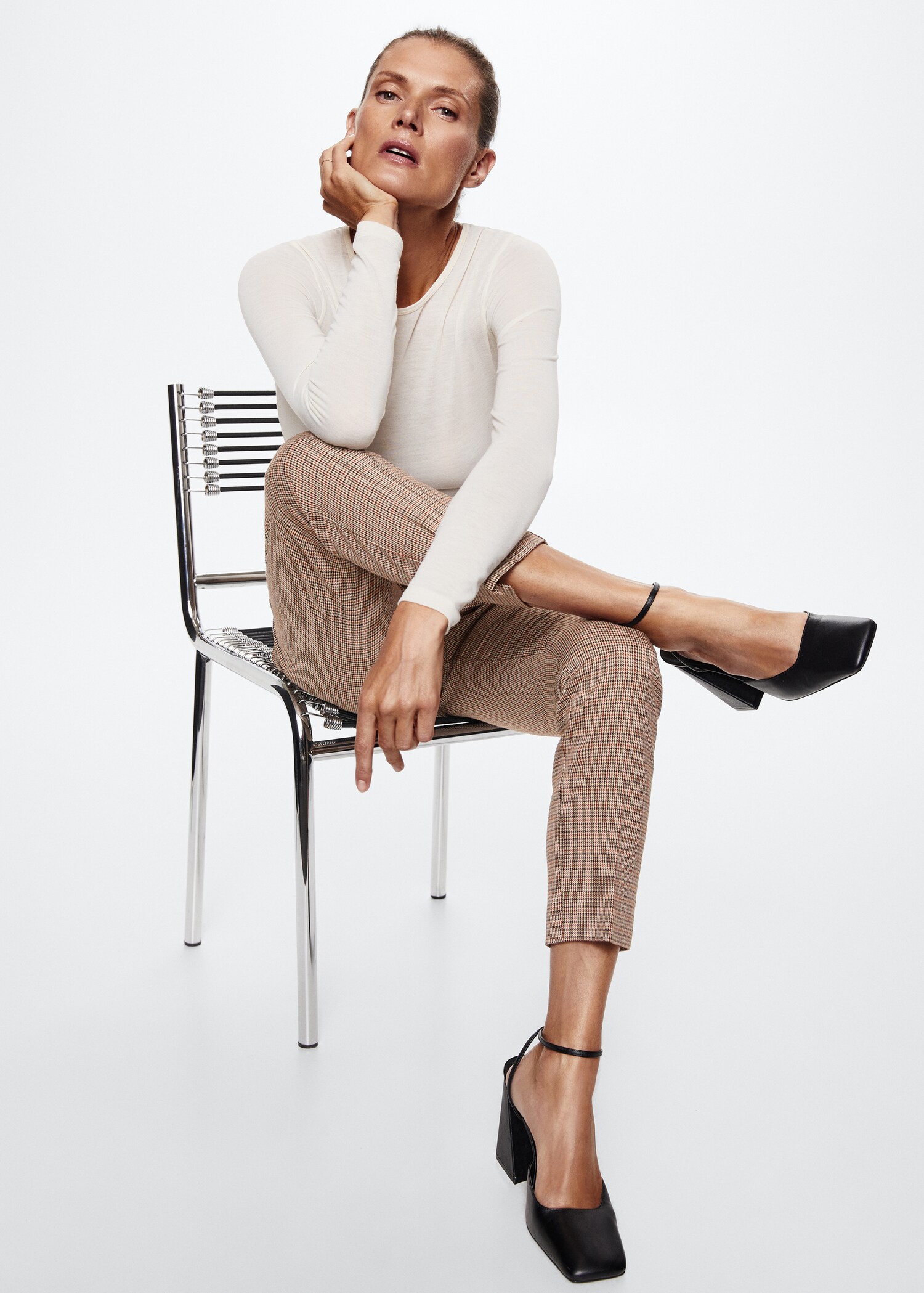 Skinny houndstooth suit trousers - Details of the article 2