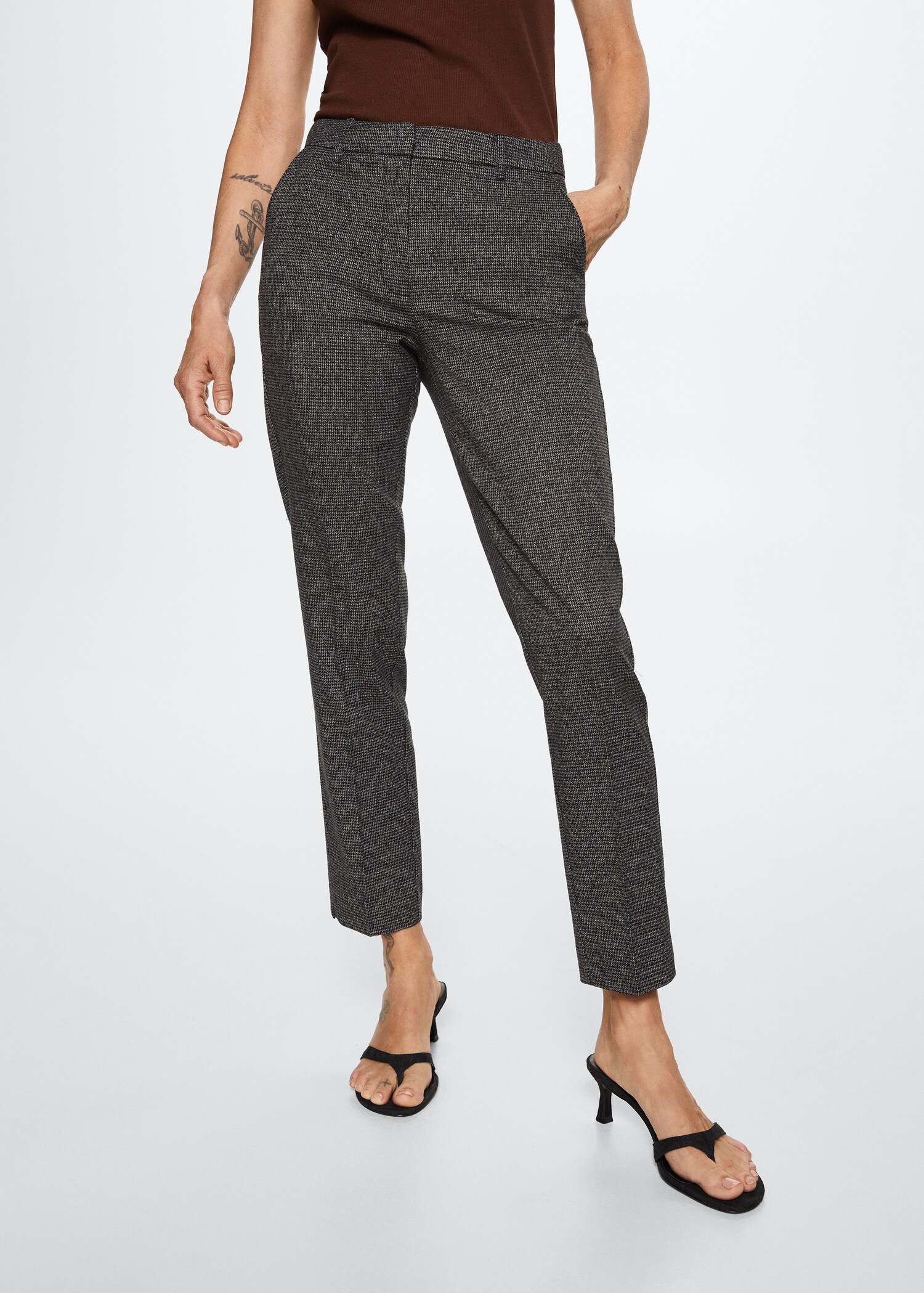 Skinny houndstooth suit trousers - Medium plane