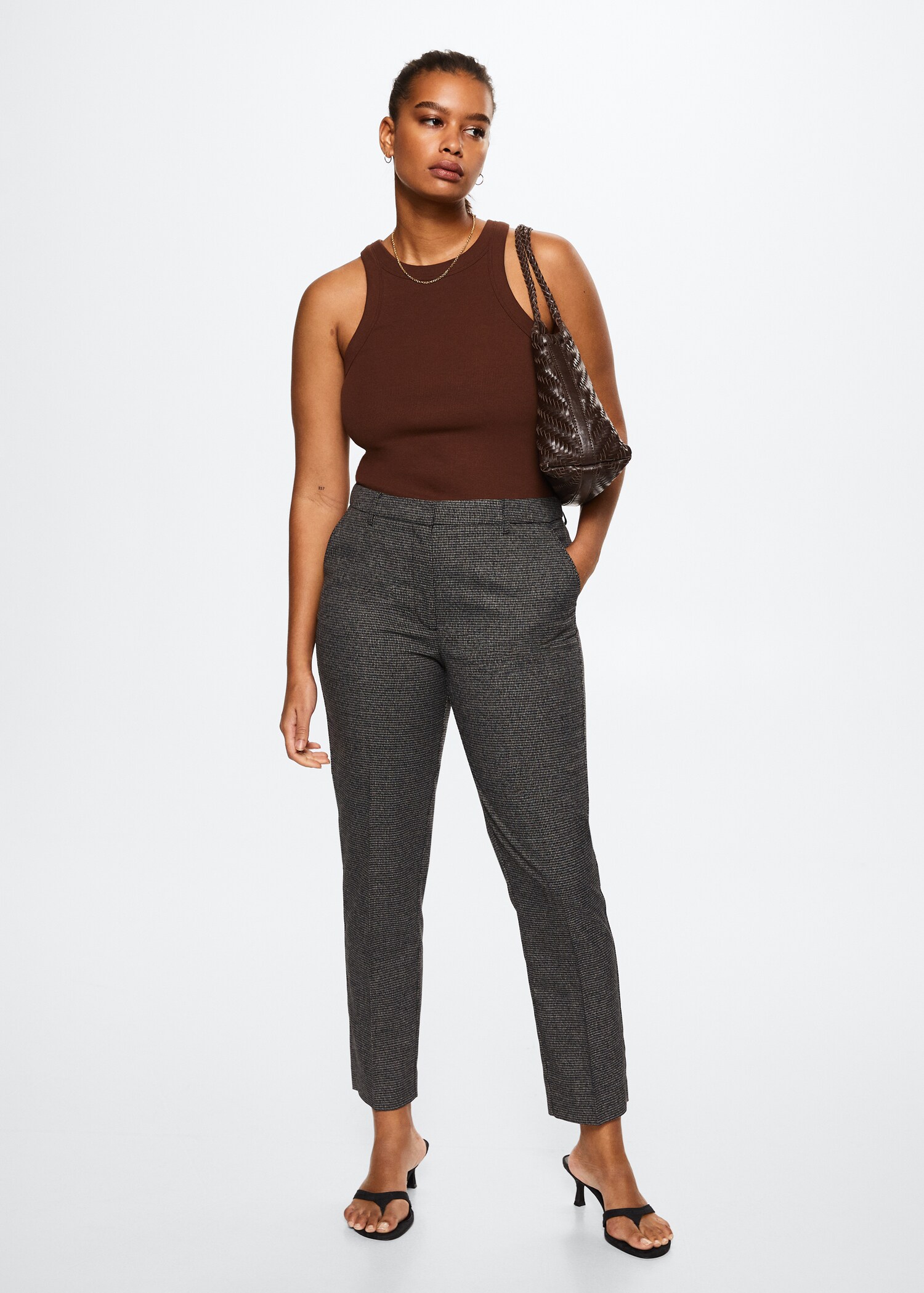 Skinny houndstooth suit trousers - Details of the article 4