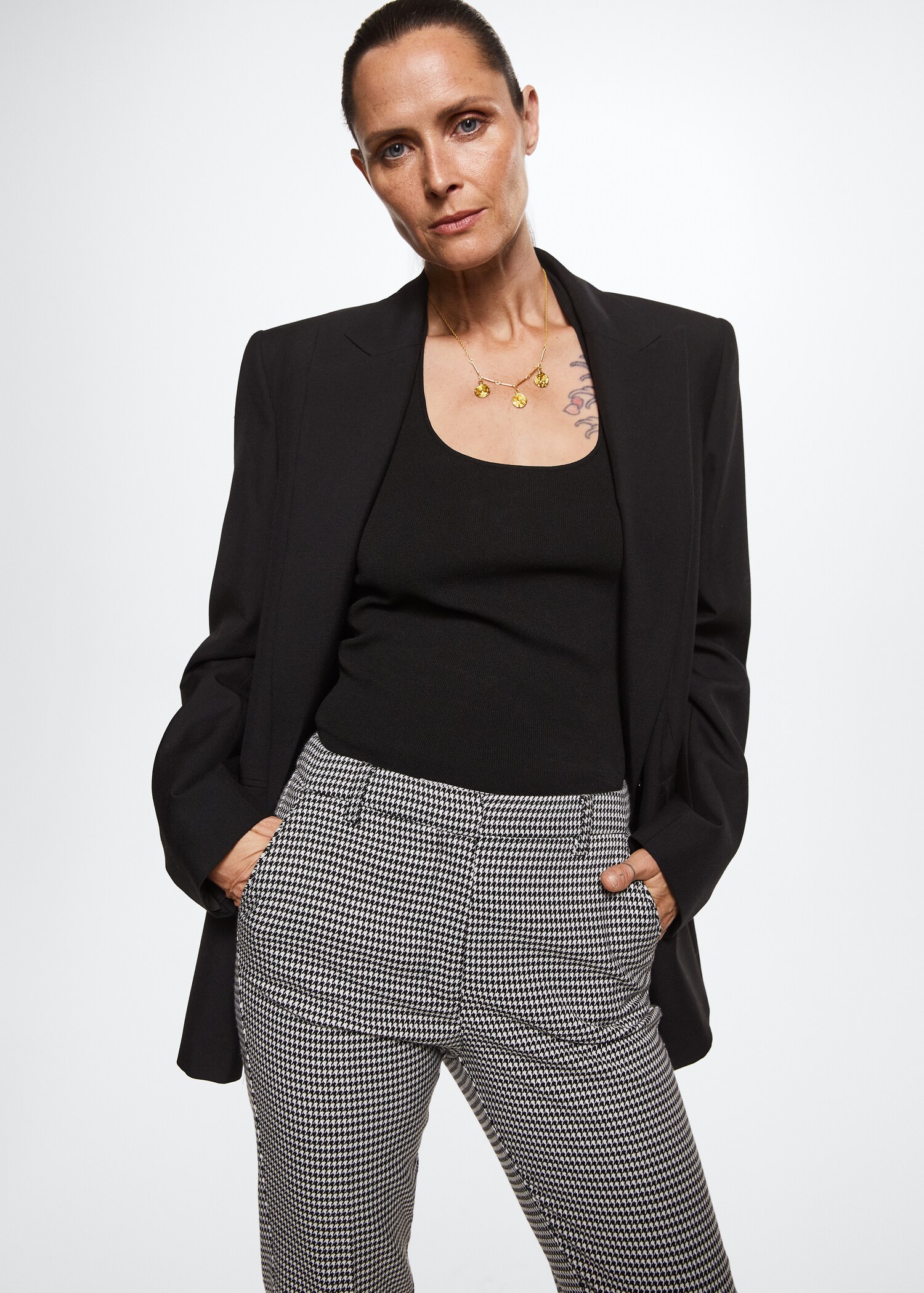 Skinny houndstooth suit trousers - Details of the article 2