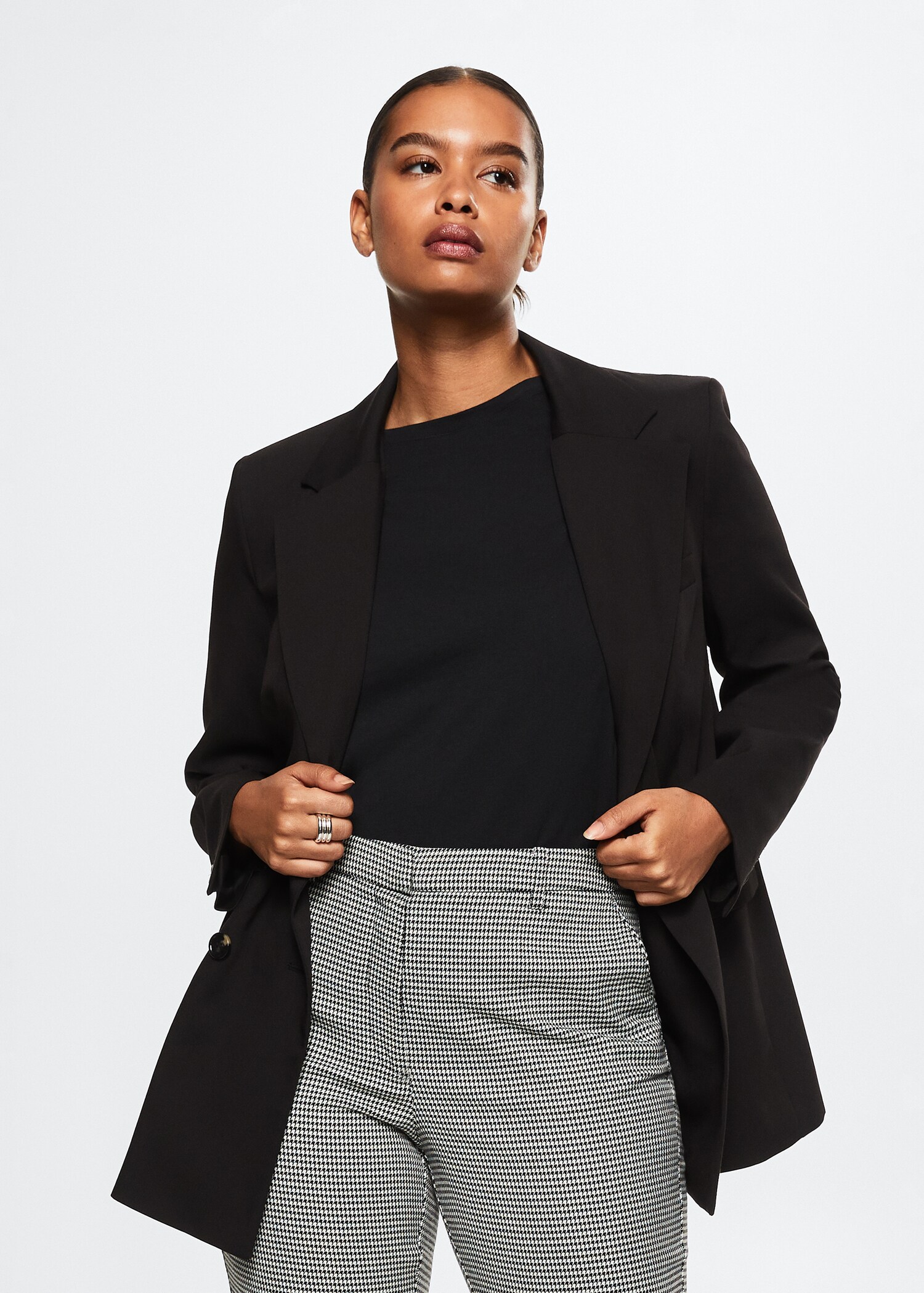 Skinny houndstooth suit trousers - Details of the article 4