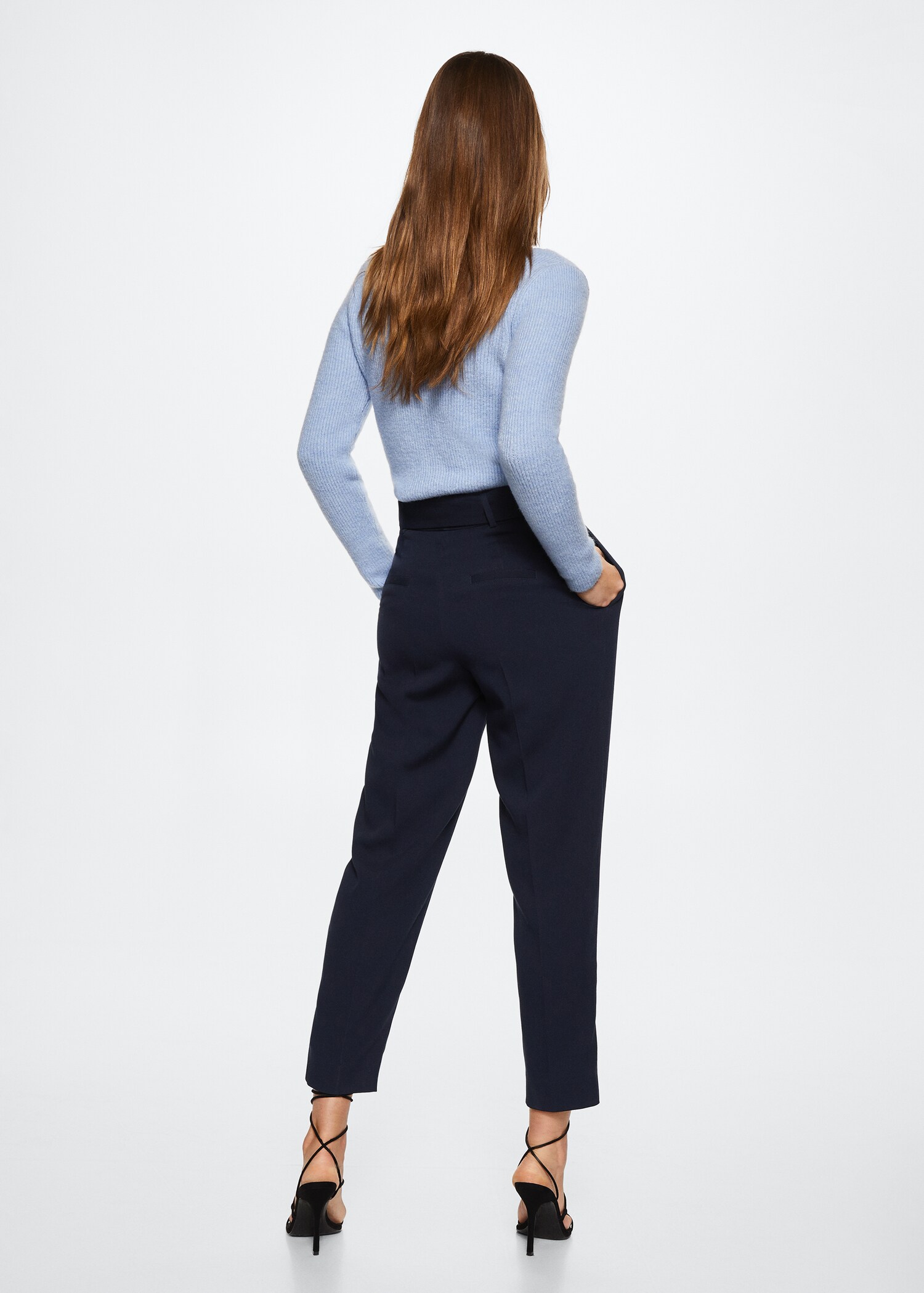 Straight-fit hlače s remenom - Stražnji dio artikla