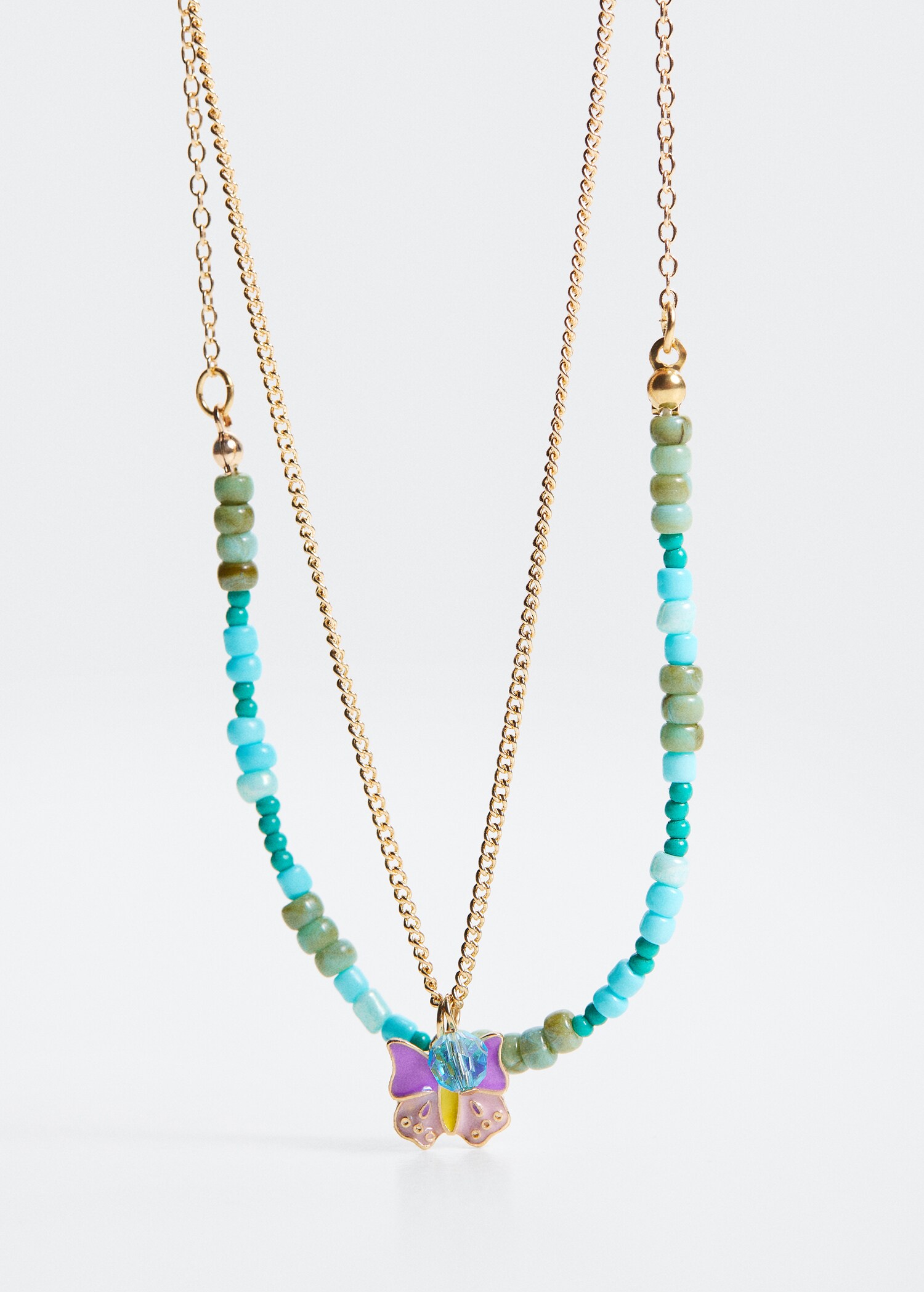 Crystal bead necklace - Medium plane