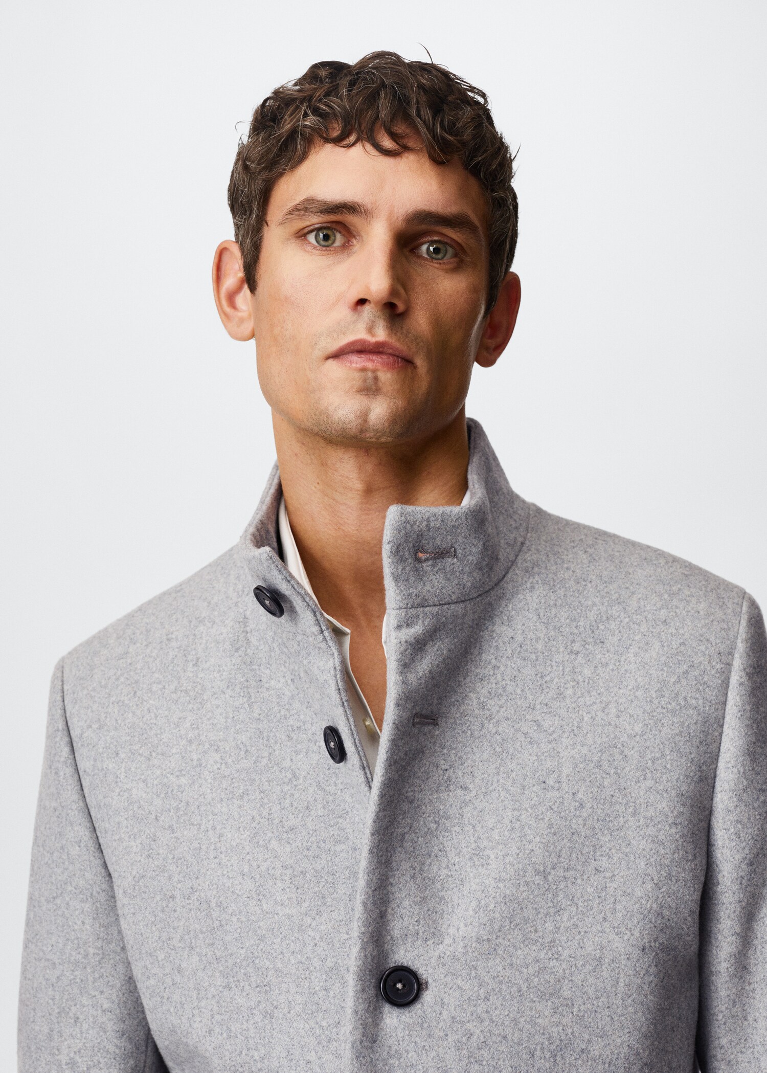 Manteau long laine recyclée - Détail de l'article 1
