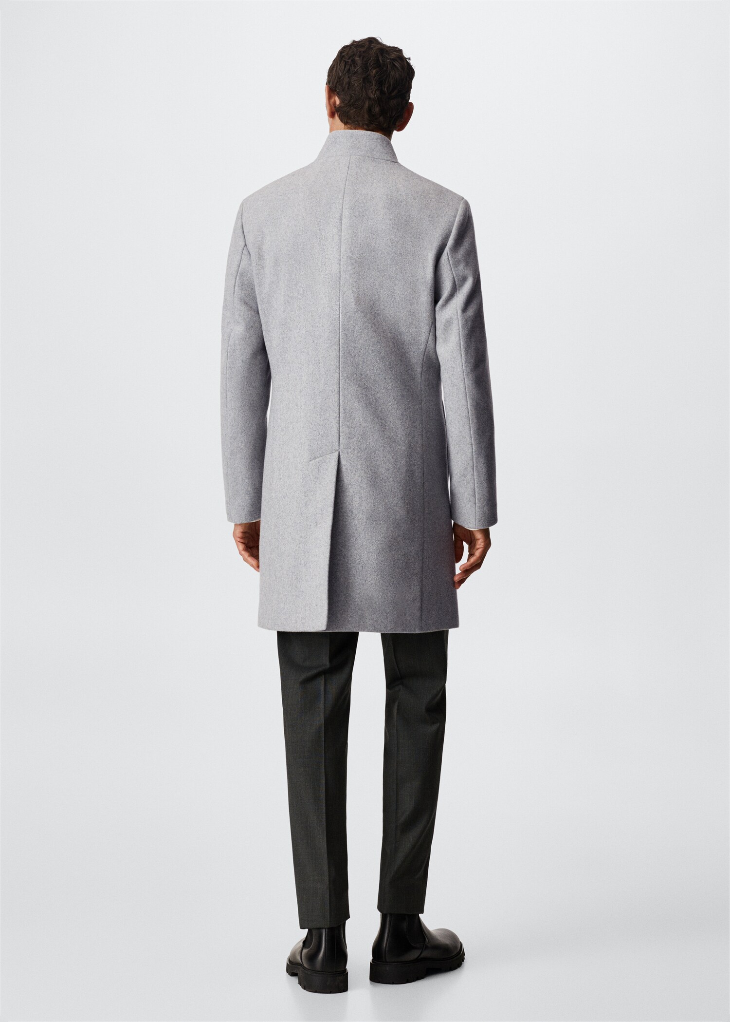 Manteau long laine recyclée - Verso de l’article