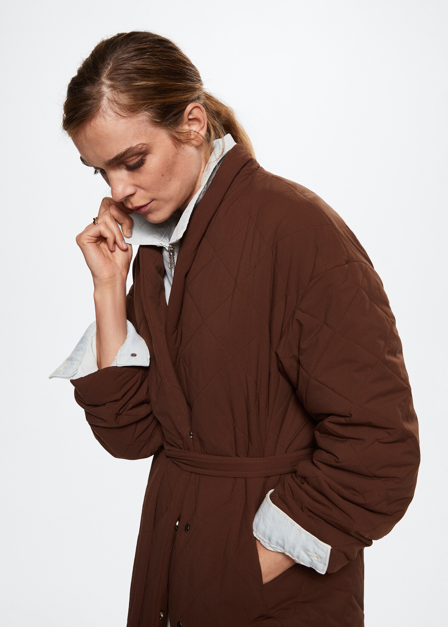 Oversize quilted coat - Details of the article 1