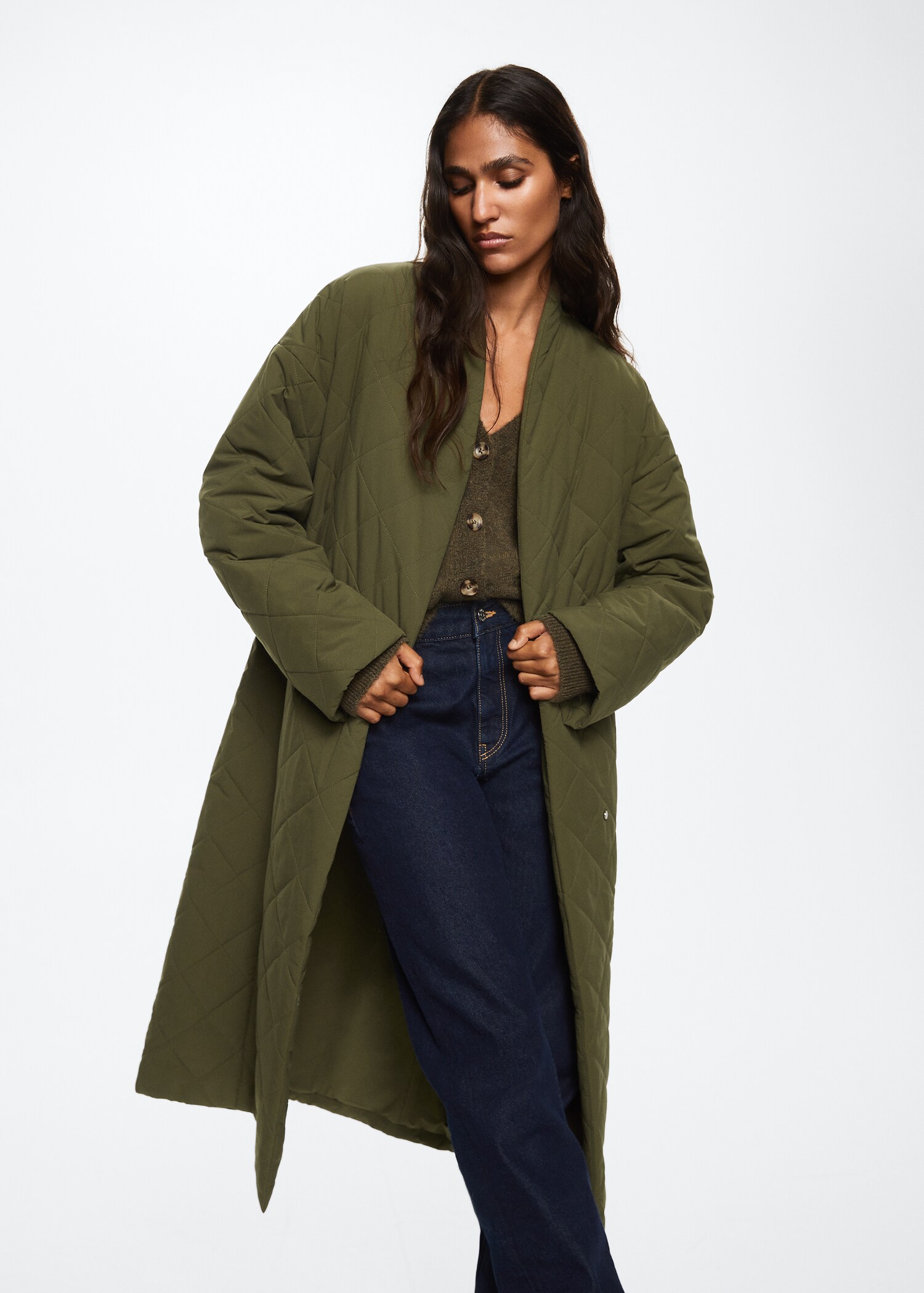 Oversize quilted coat - Details of the article 2