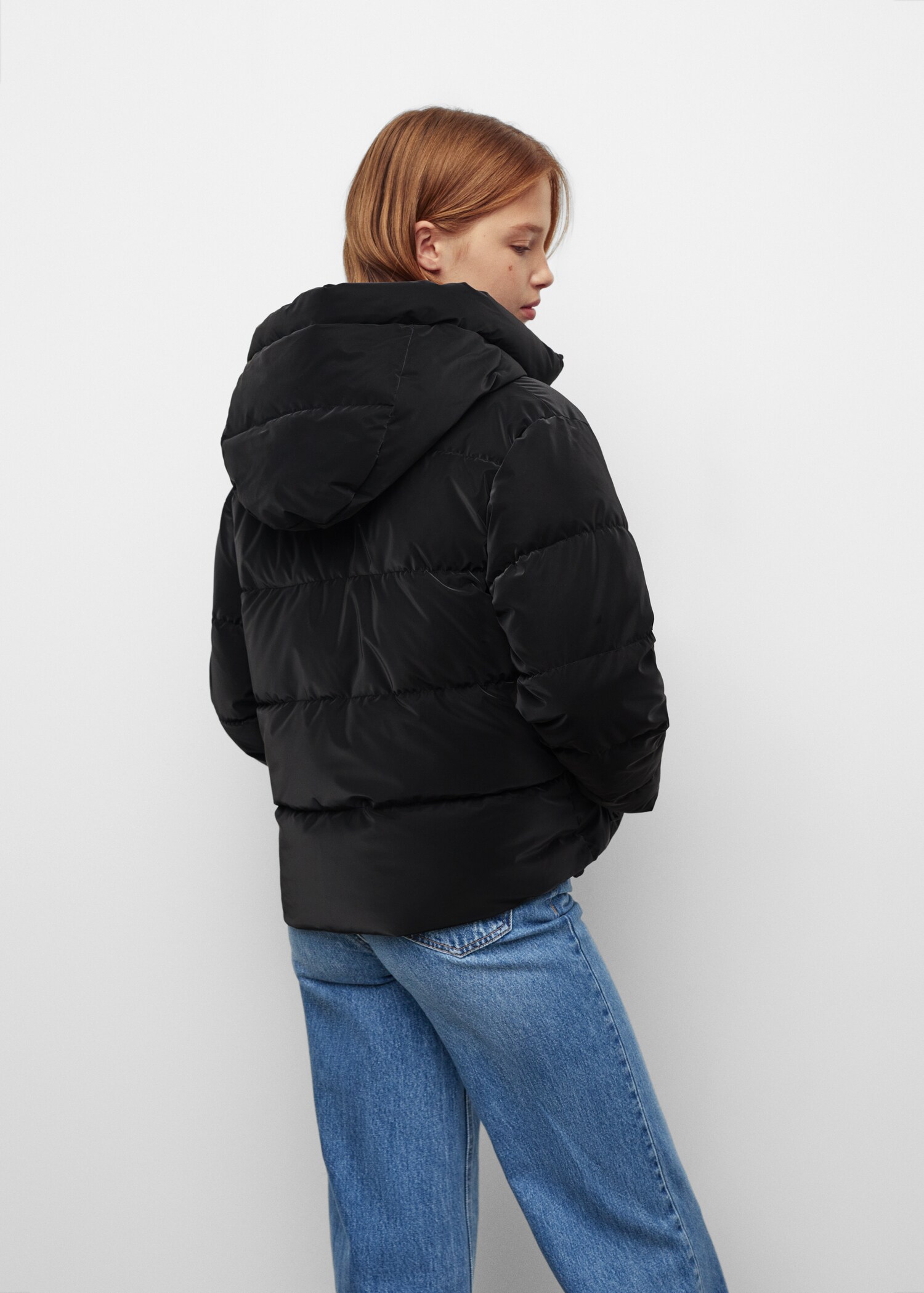 Side-zip quilted coat - Reverse of the article