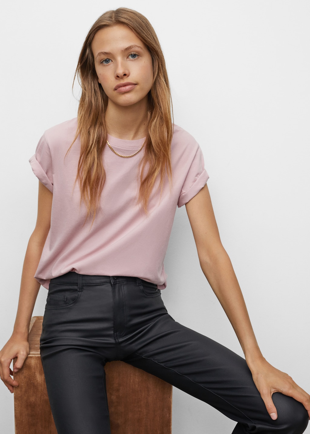 Pantalon skinny encerado