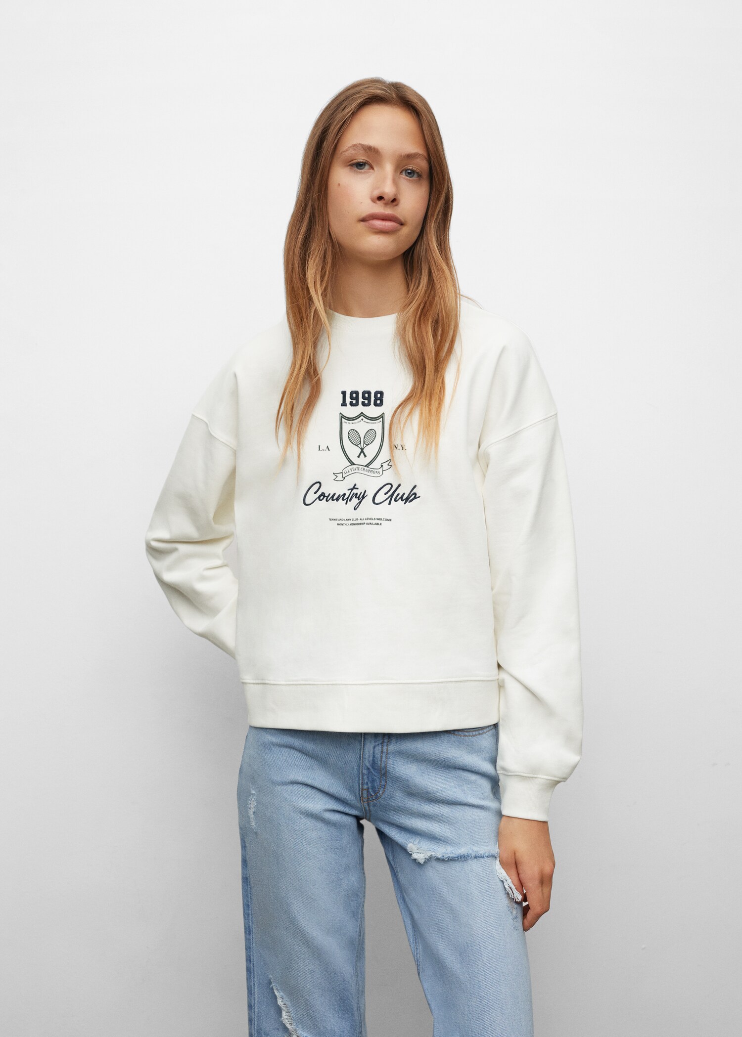 Sudadera algodón estampada - Plano medio