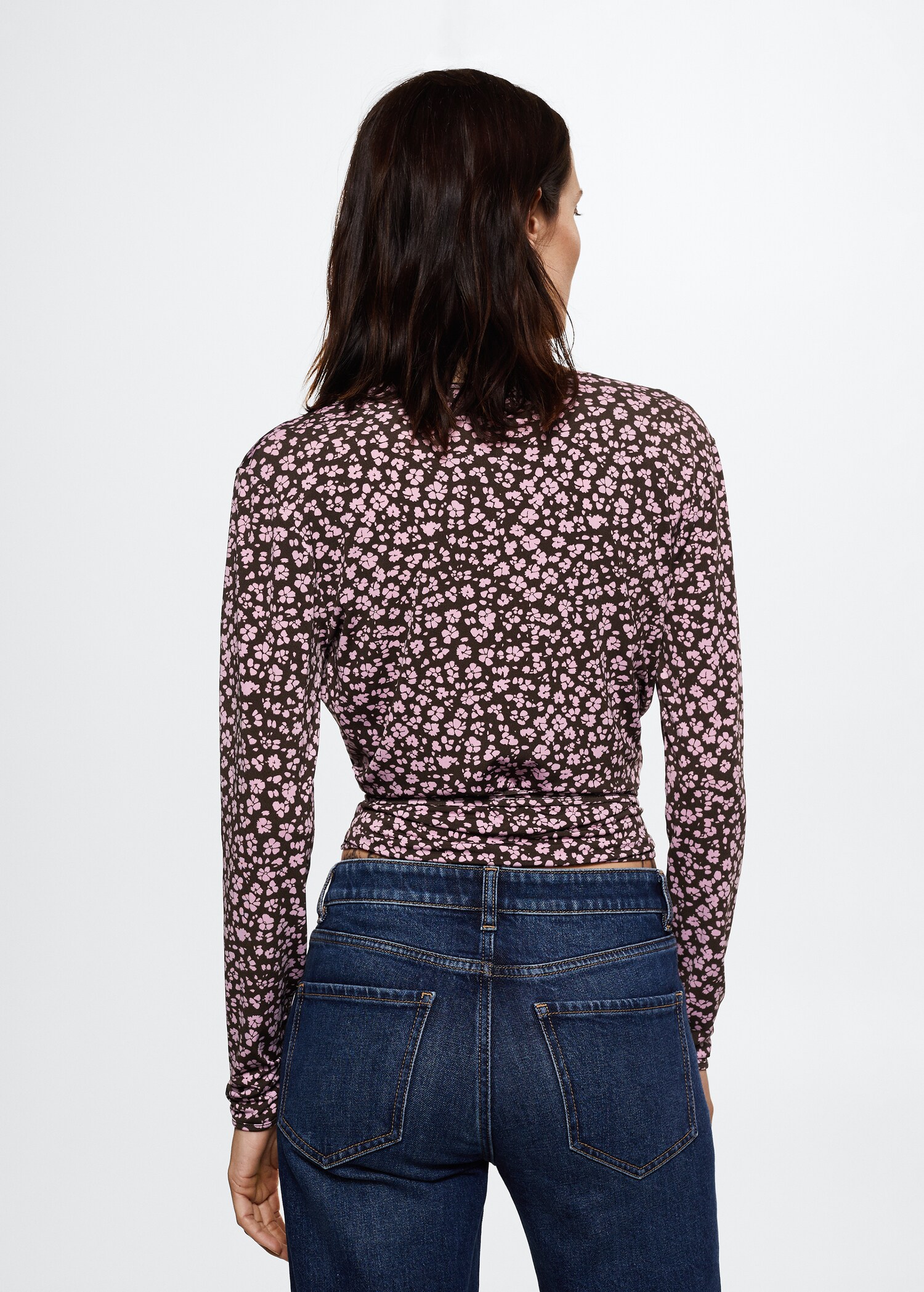 T-shirt com decote cruzado - Verso do artigo