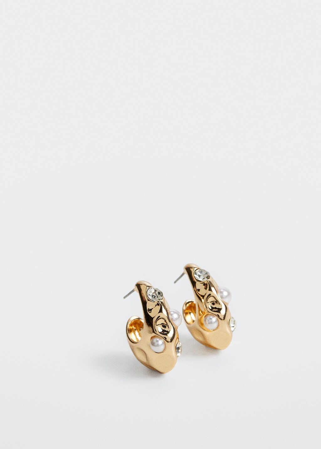 Pearl effect crystal earrings Women MANGO OUTLET Lithuania
