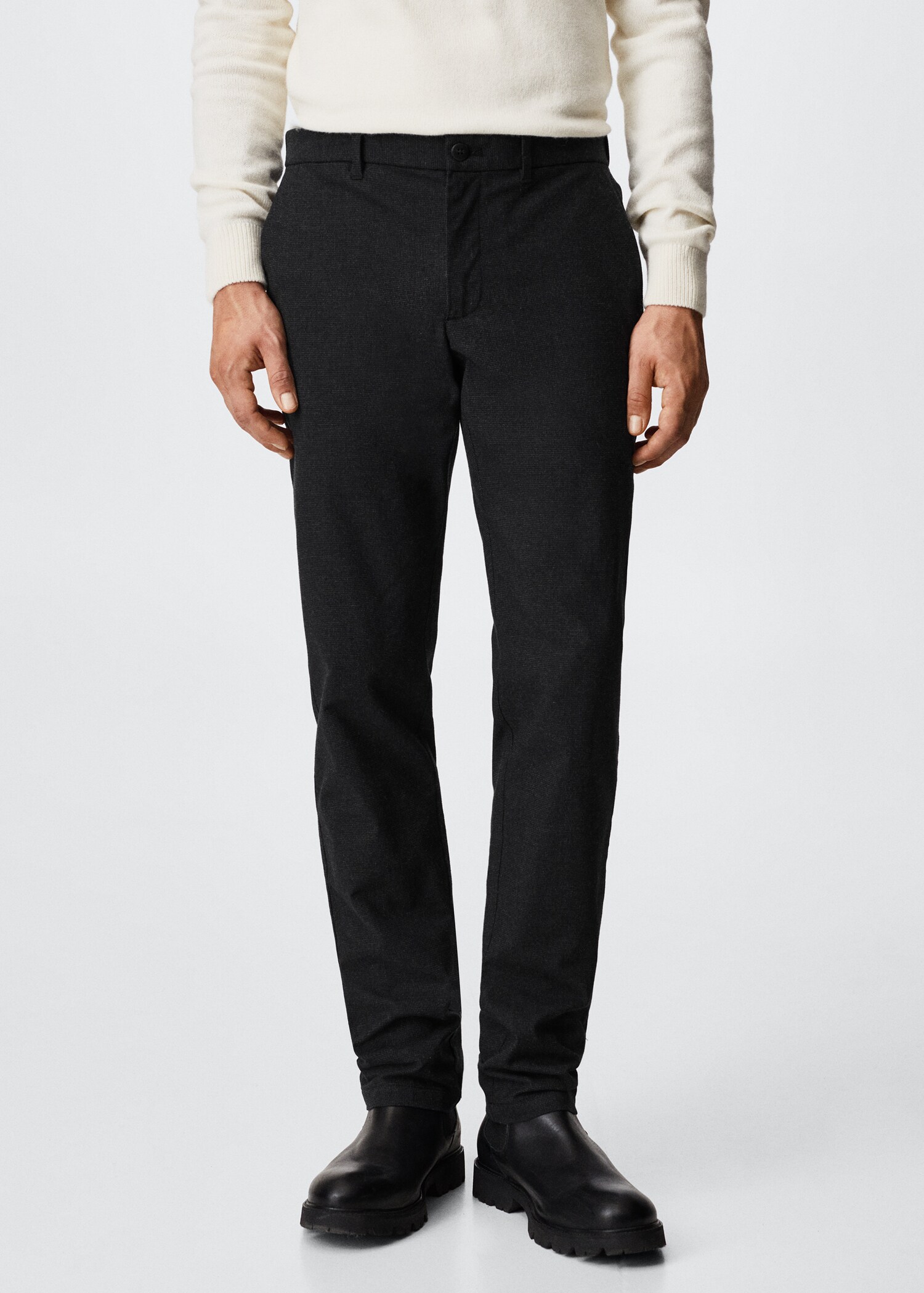 Slim-fit cotton trousers - Medium plane