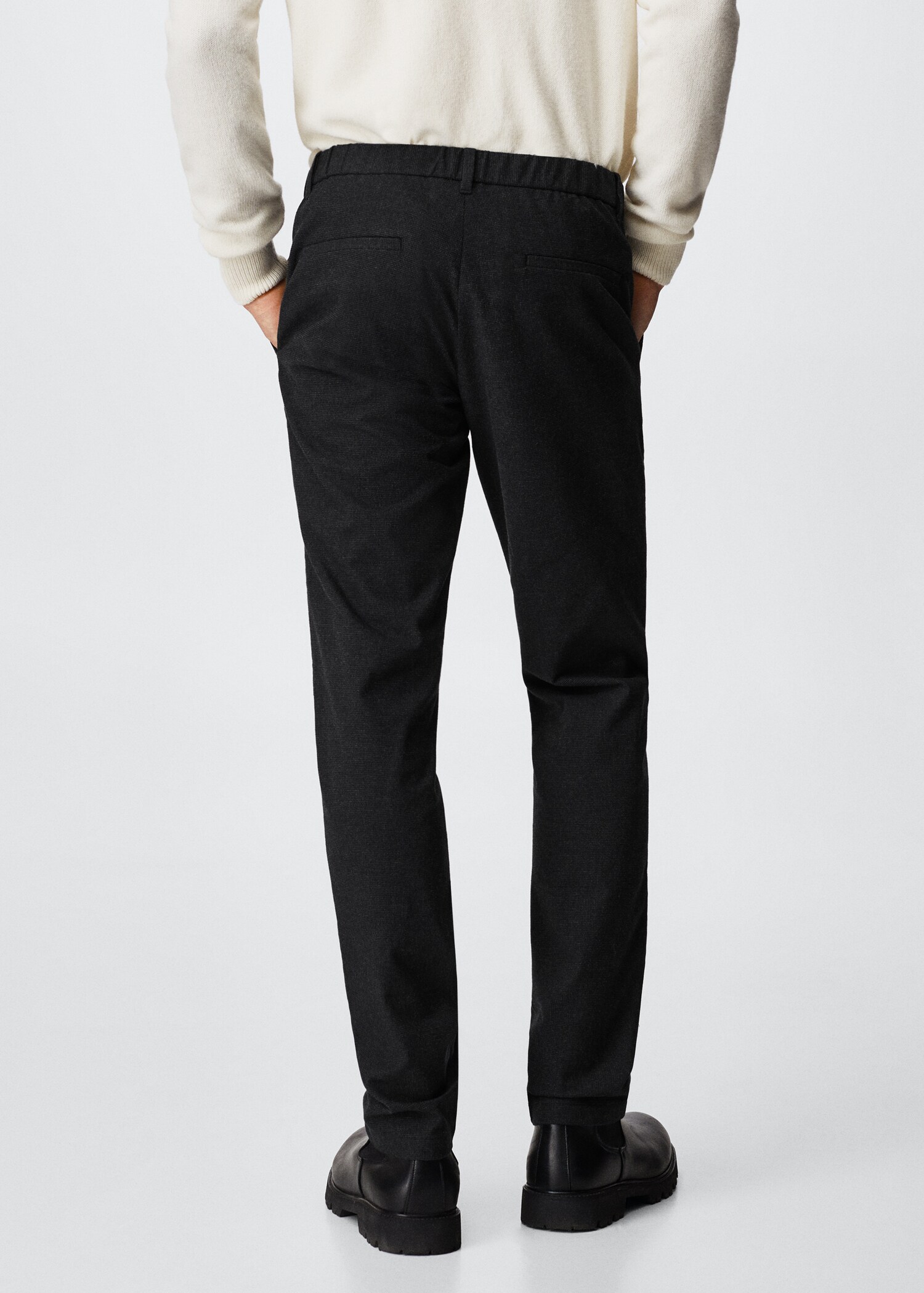 Slim-fit cotton trousers - Reverse of the article