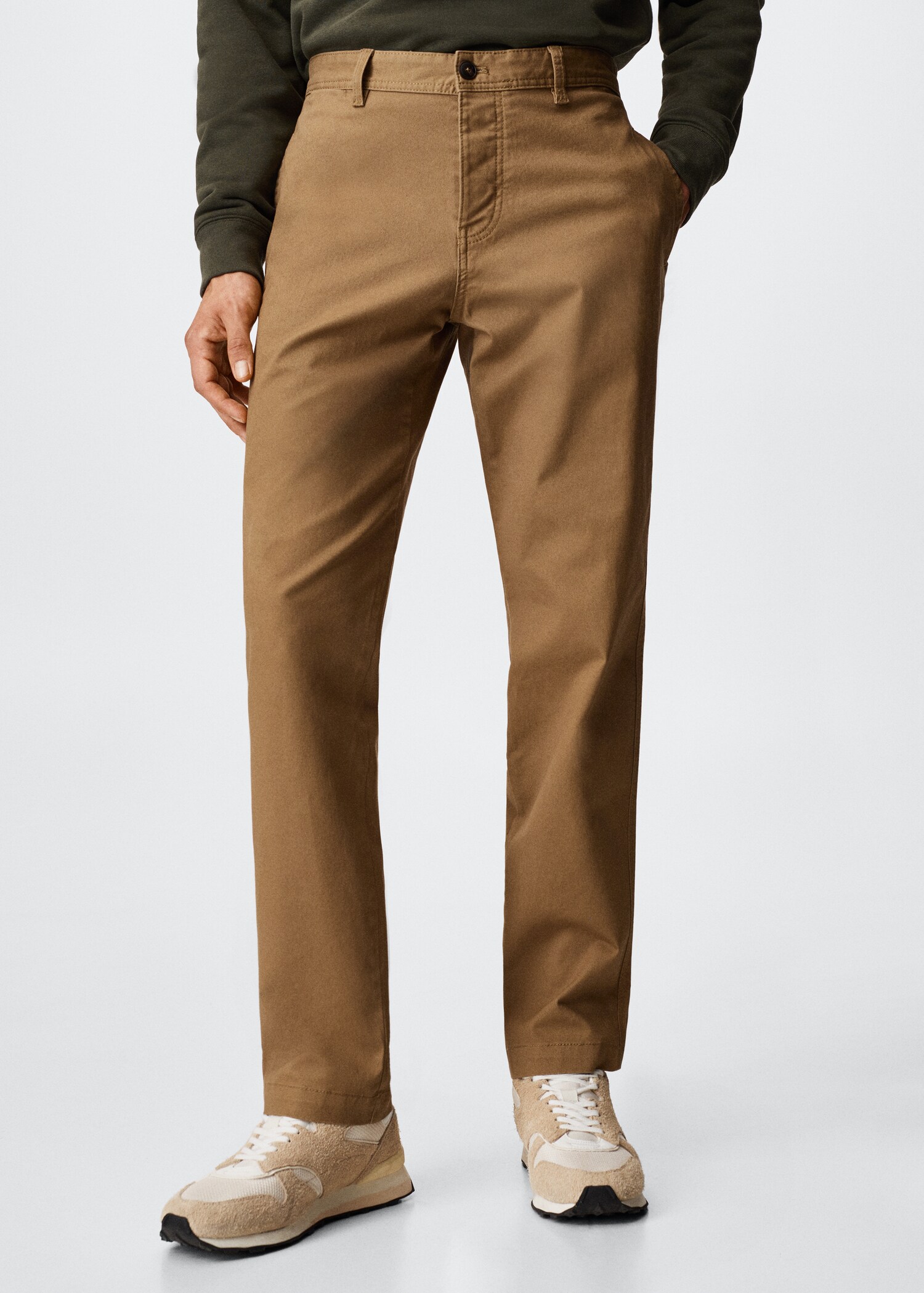 Straight-fit chino trousers - Medium plane