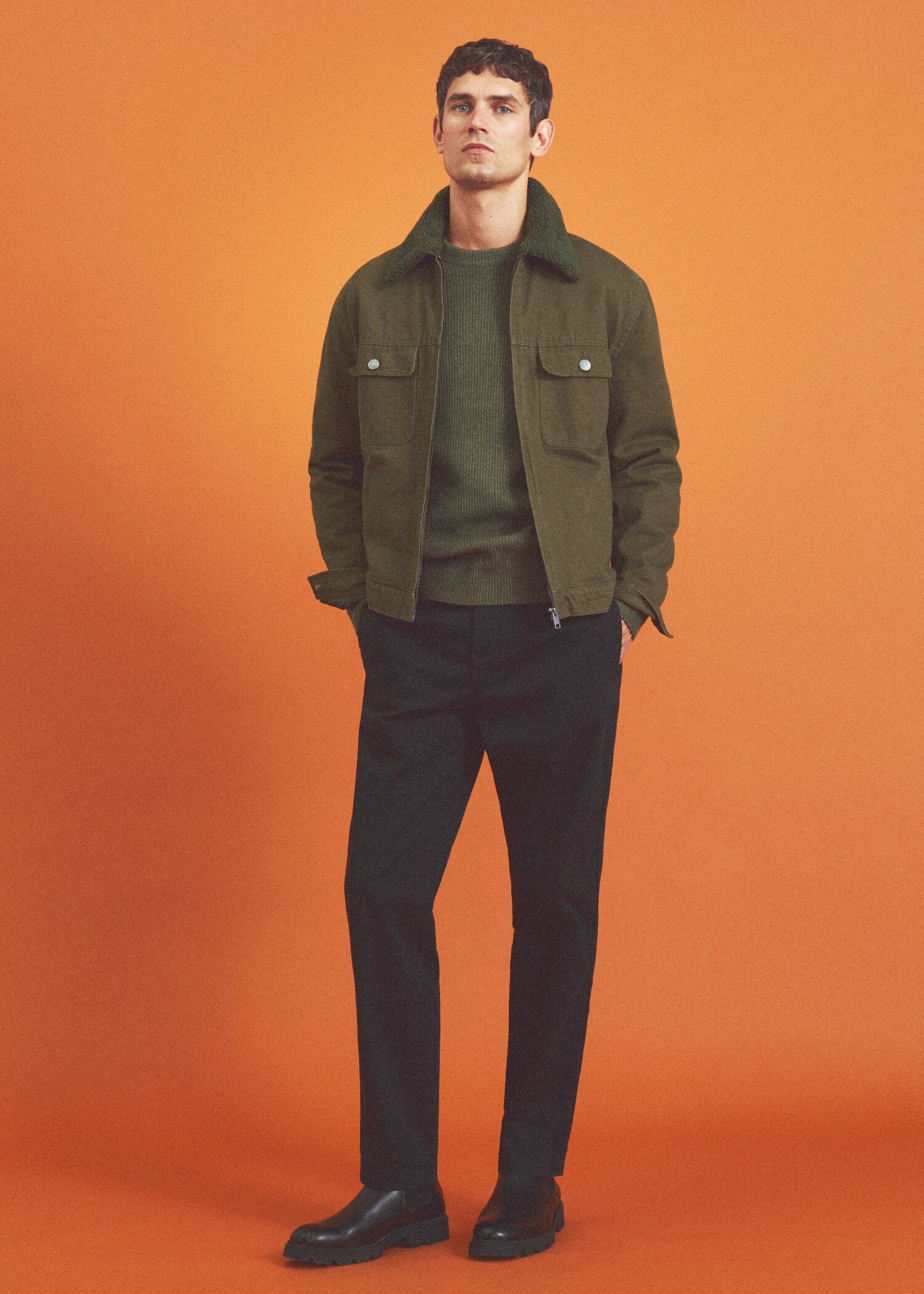 Straight-fit chino trousers - Details of the article 5