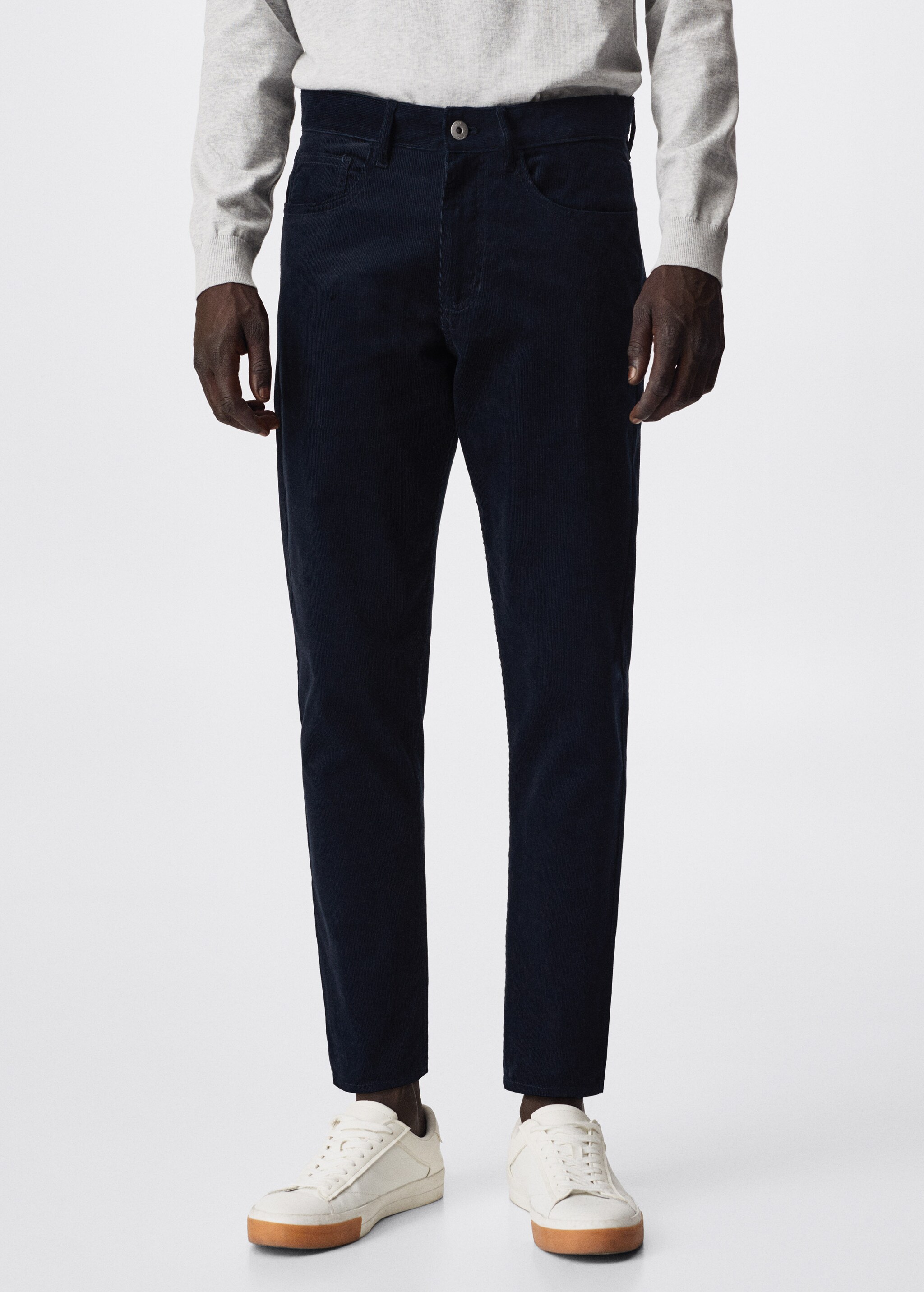 Tapered-fit corduroy trousers - Medium plane