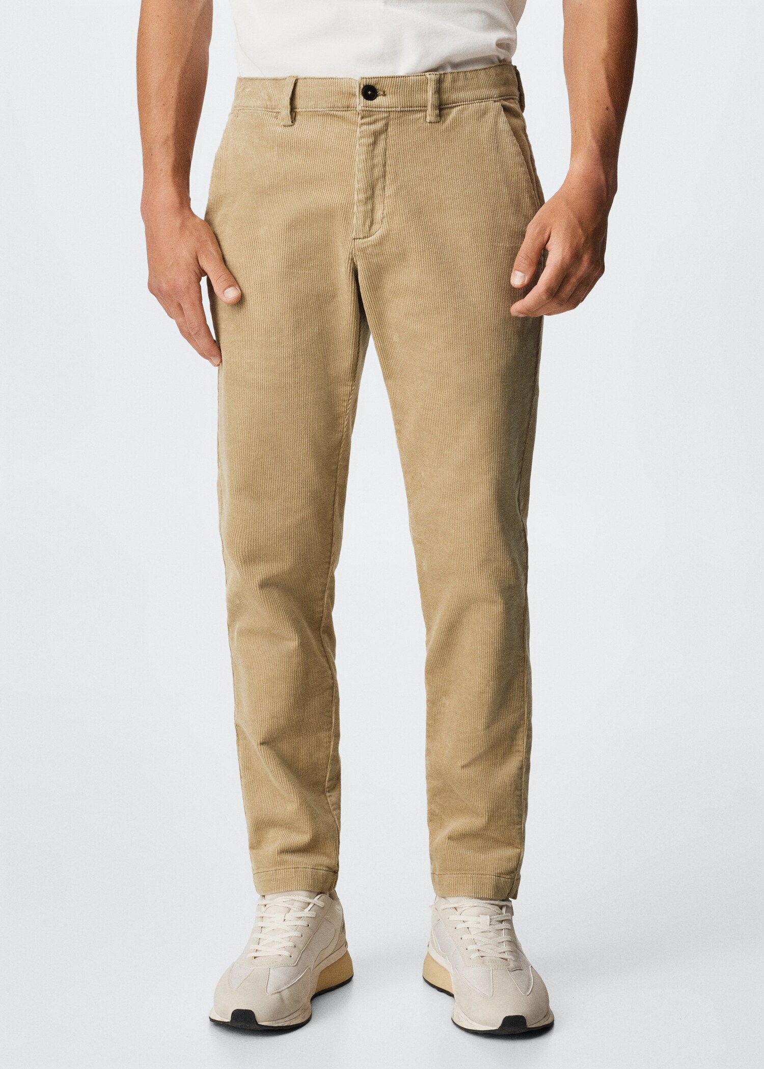 Tapered cropped corduroy trousers - Medium plane