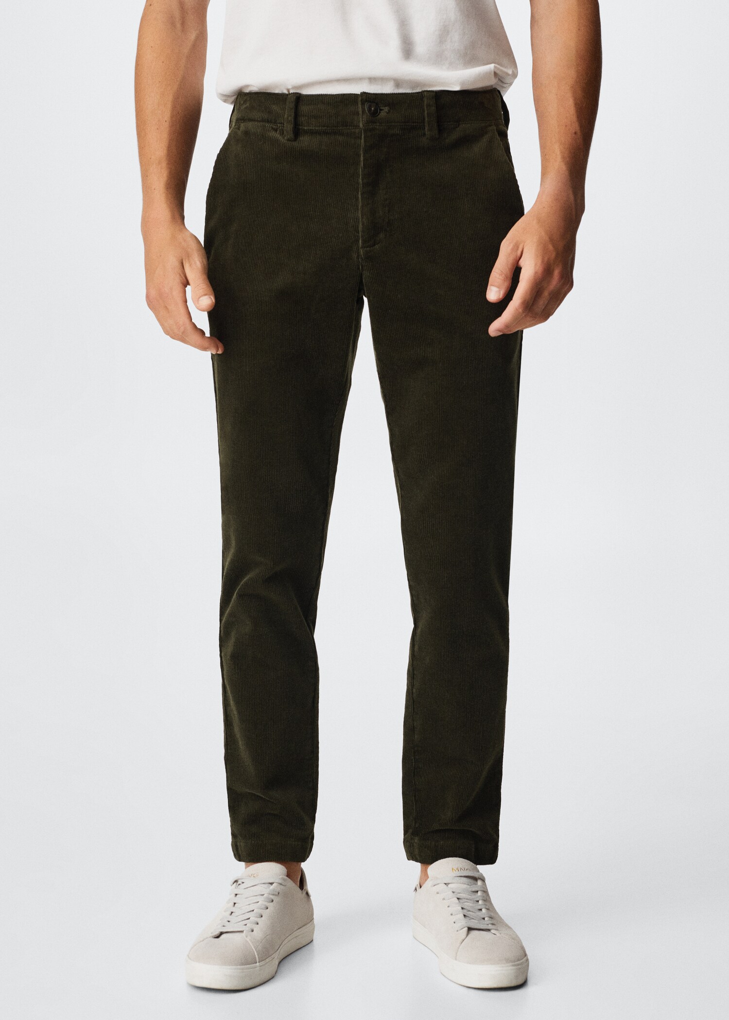 Tapered cropped corduroy trousers - Medium plane