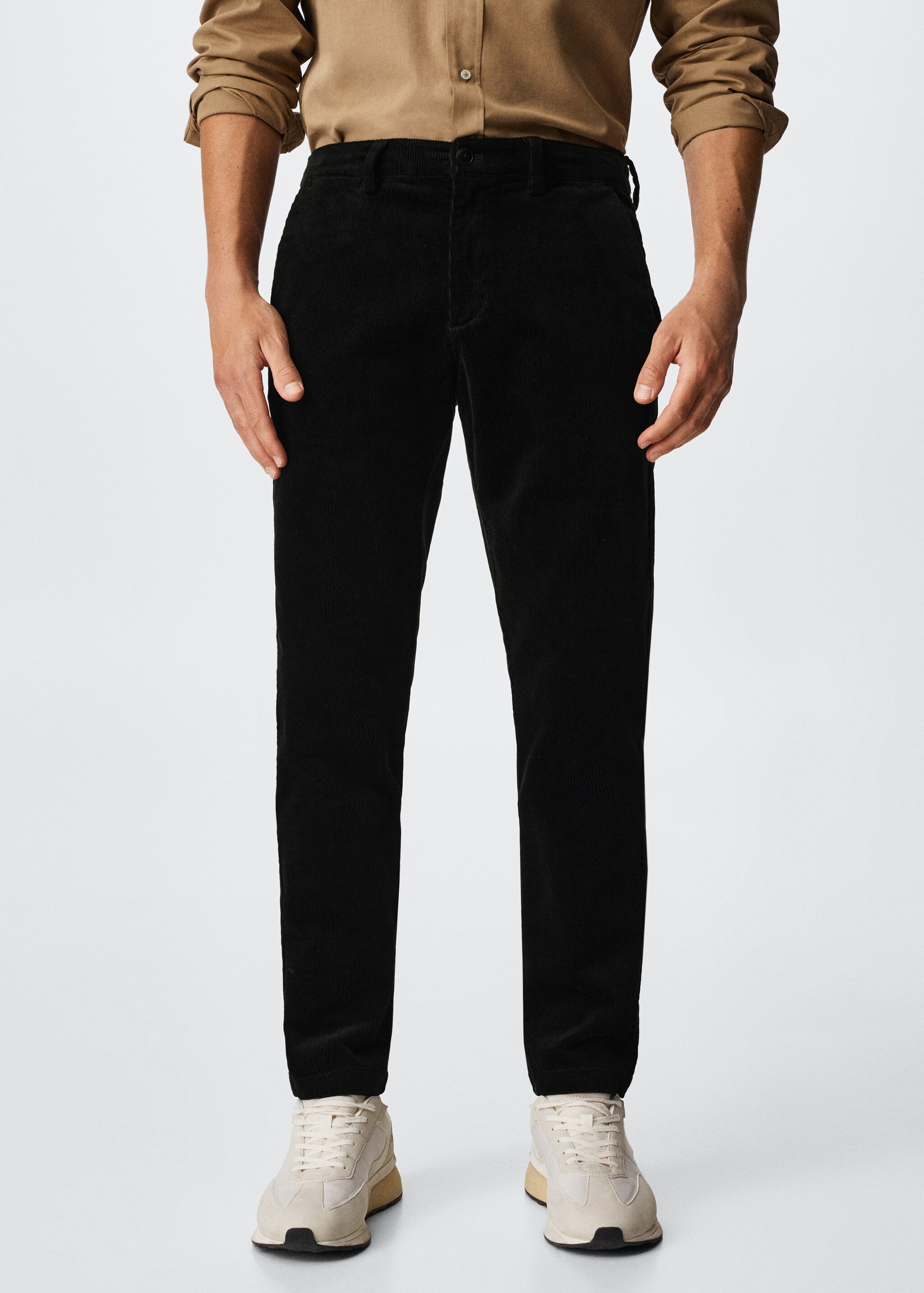Tapered cropped corduroy trousers - Medium plane