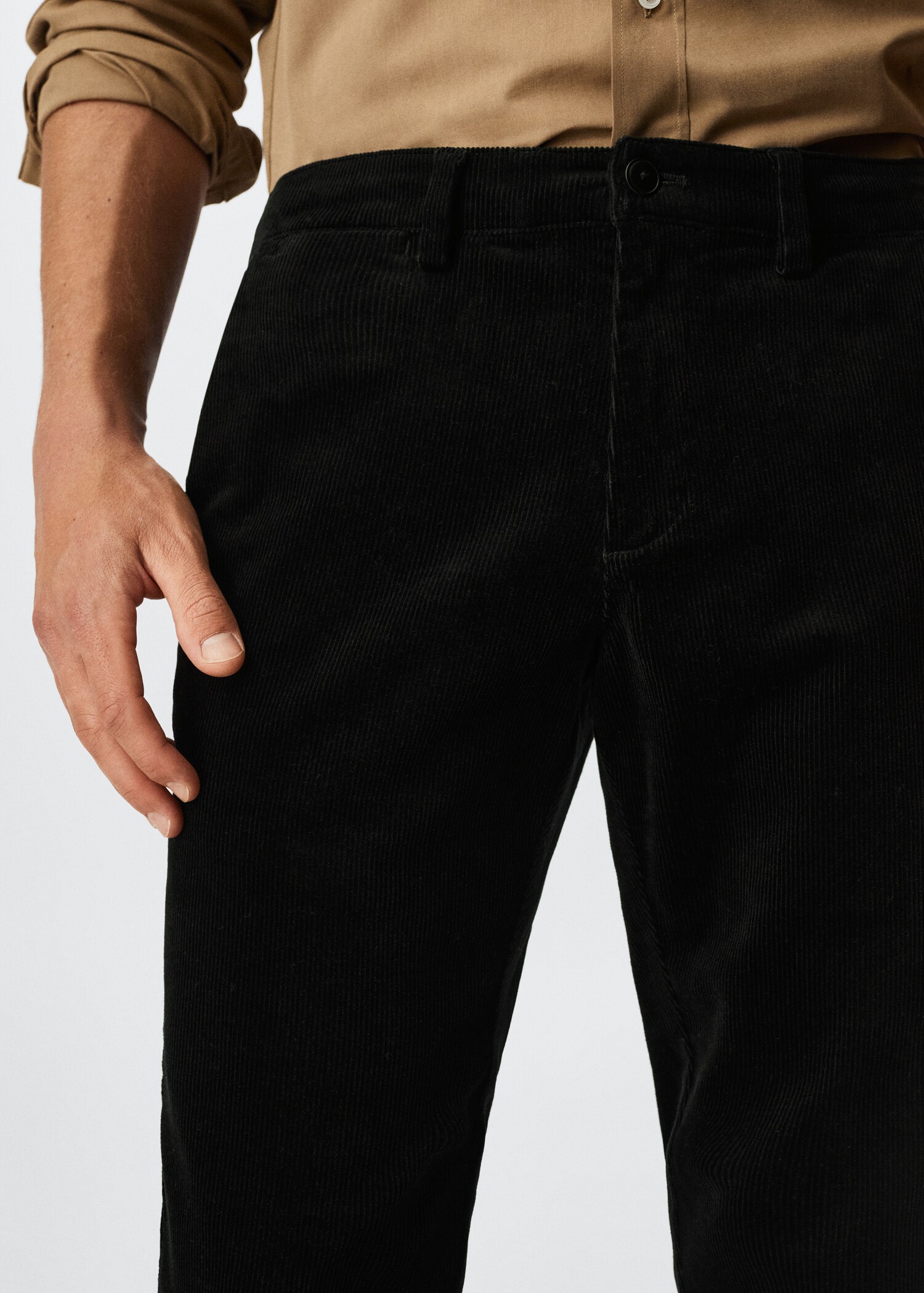 Tapered cropped corduroy trousers - Details of the article 1