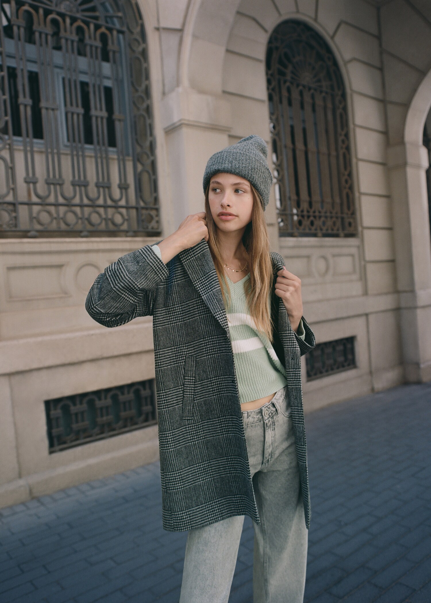 Checked wool-blend coat - Details of the article 5