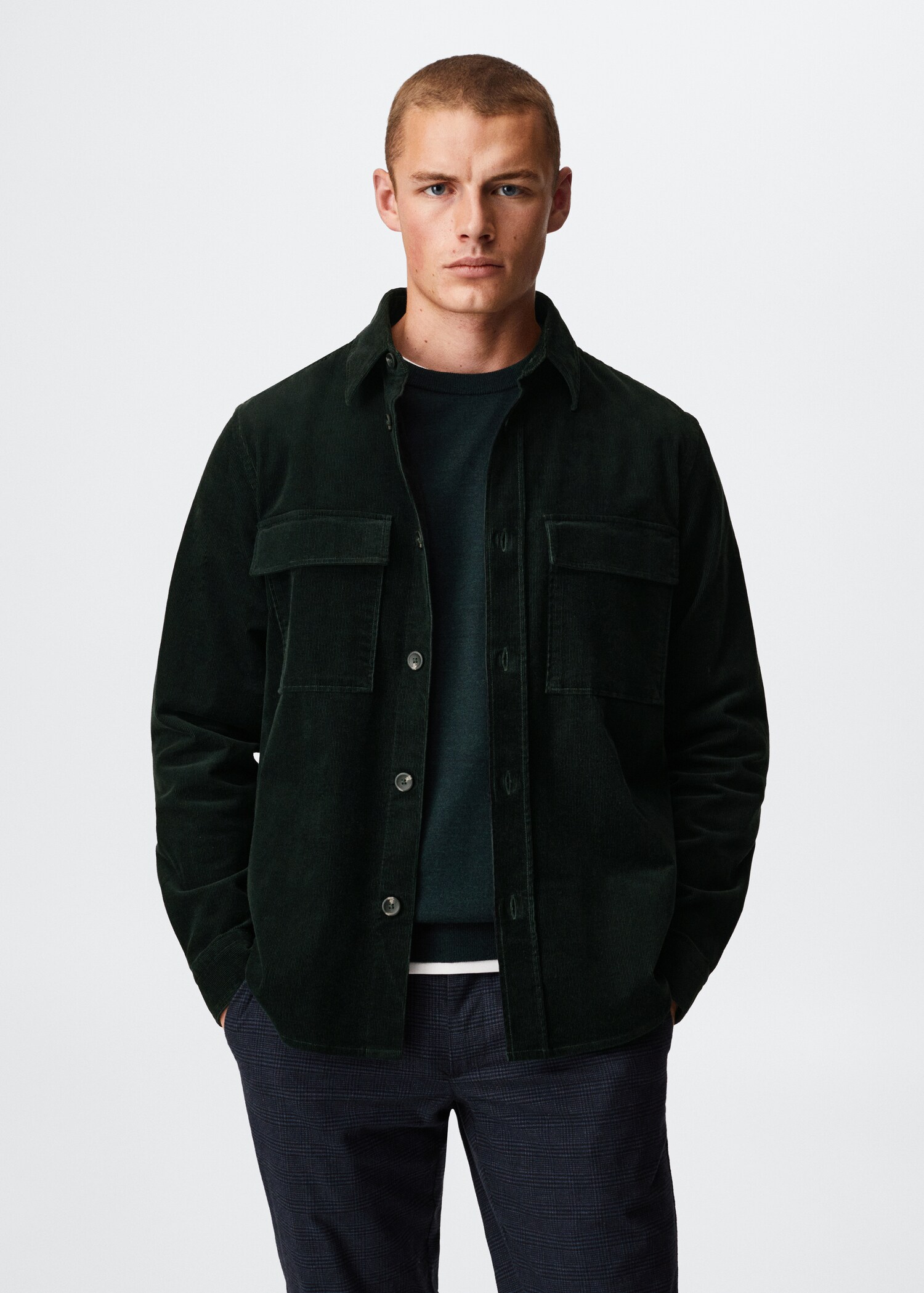 Corduroy pockets overshirt  - Medium plane