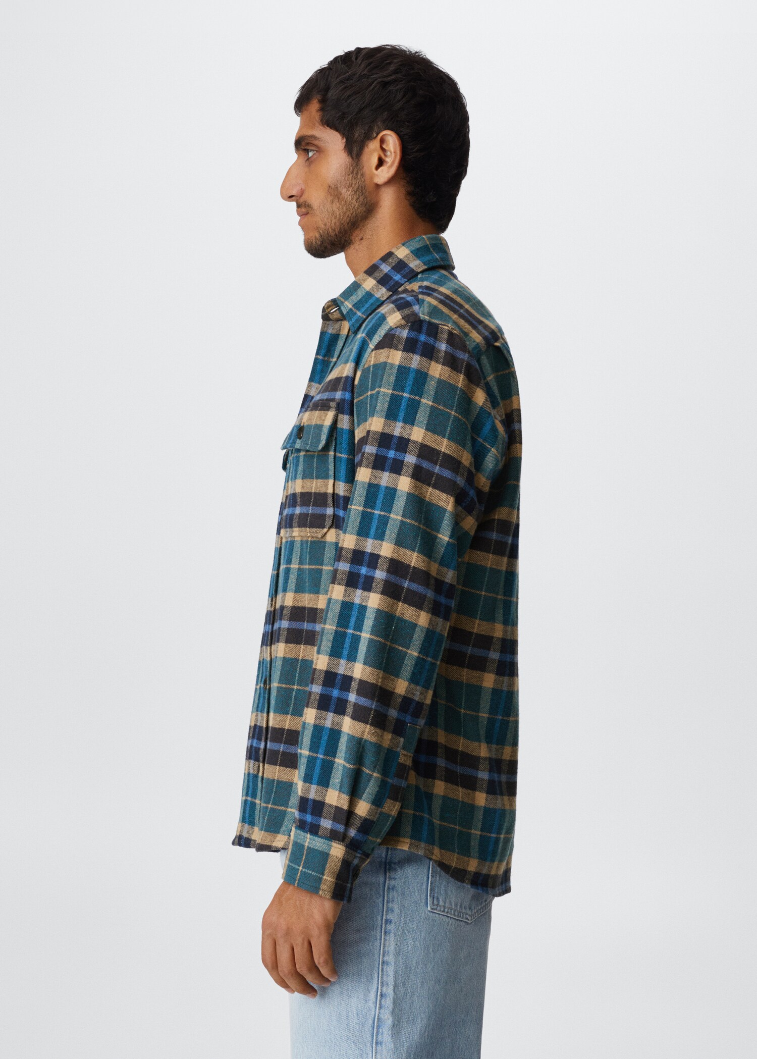 Regular fit checked flannel shirt - Details of the article 6